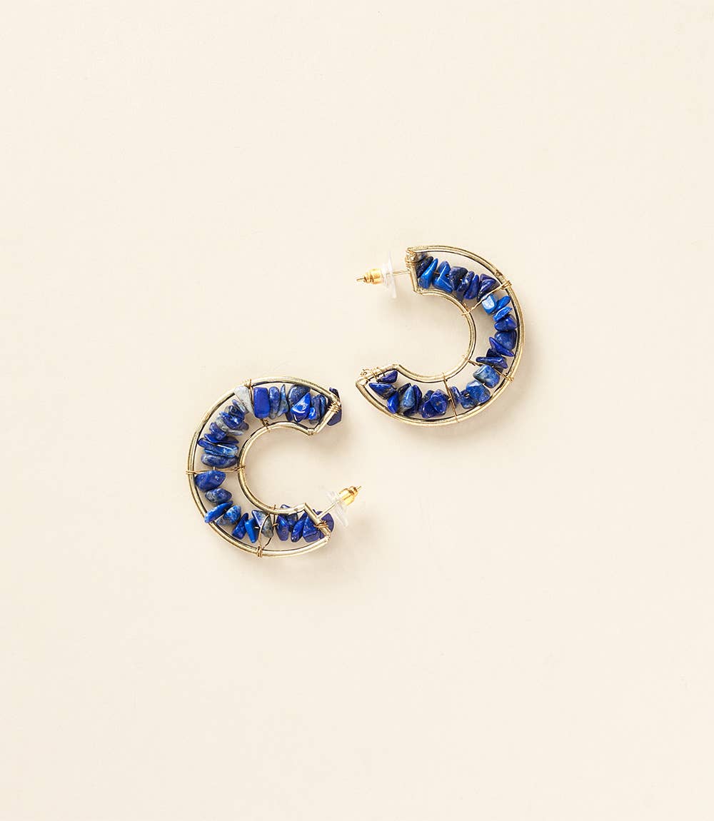 Shamani Sodalite Hoop Earrings