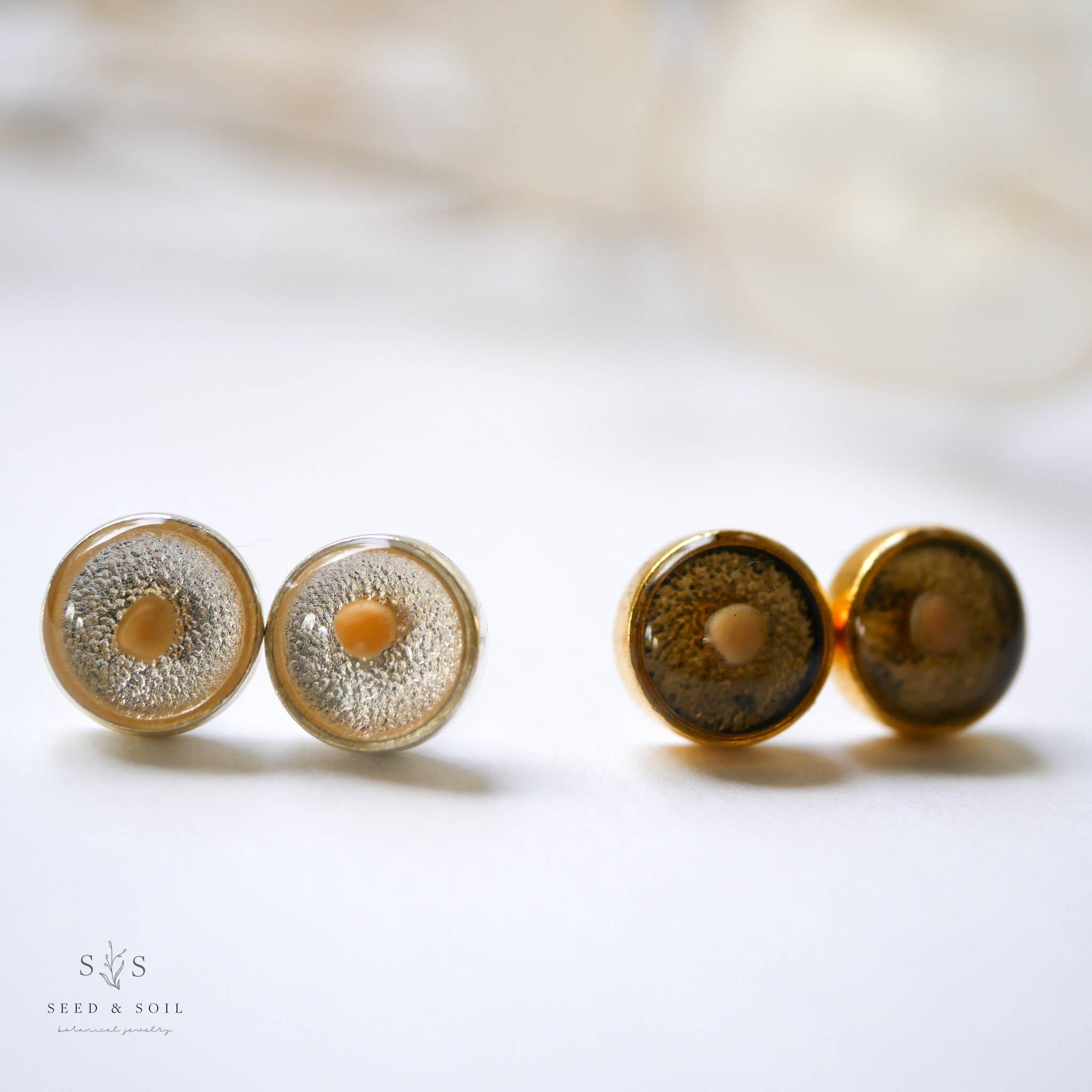 Gold Mustard Seed Stud Earrings