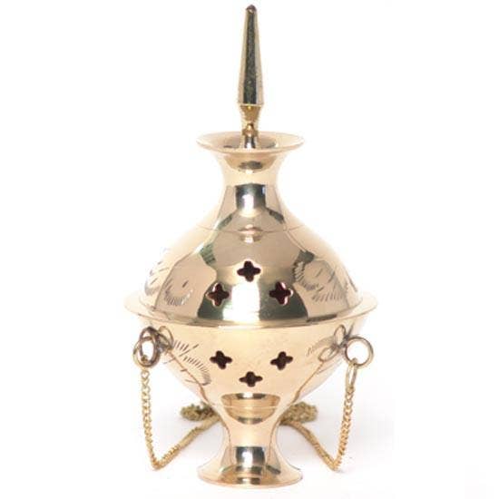 Hanging Brass Burner for cone incense and resins- 4