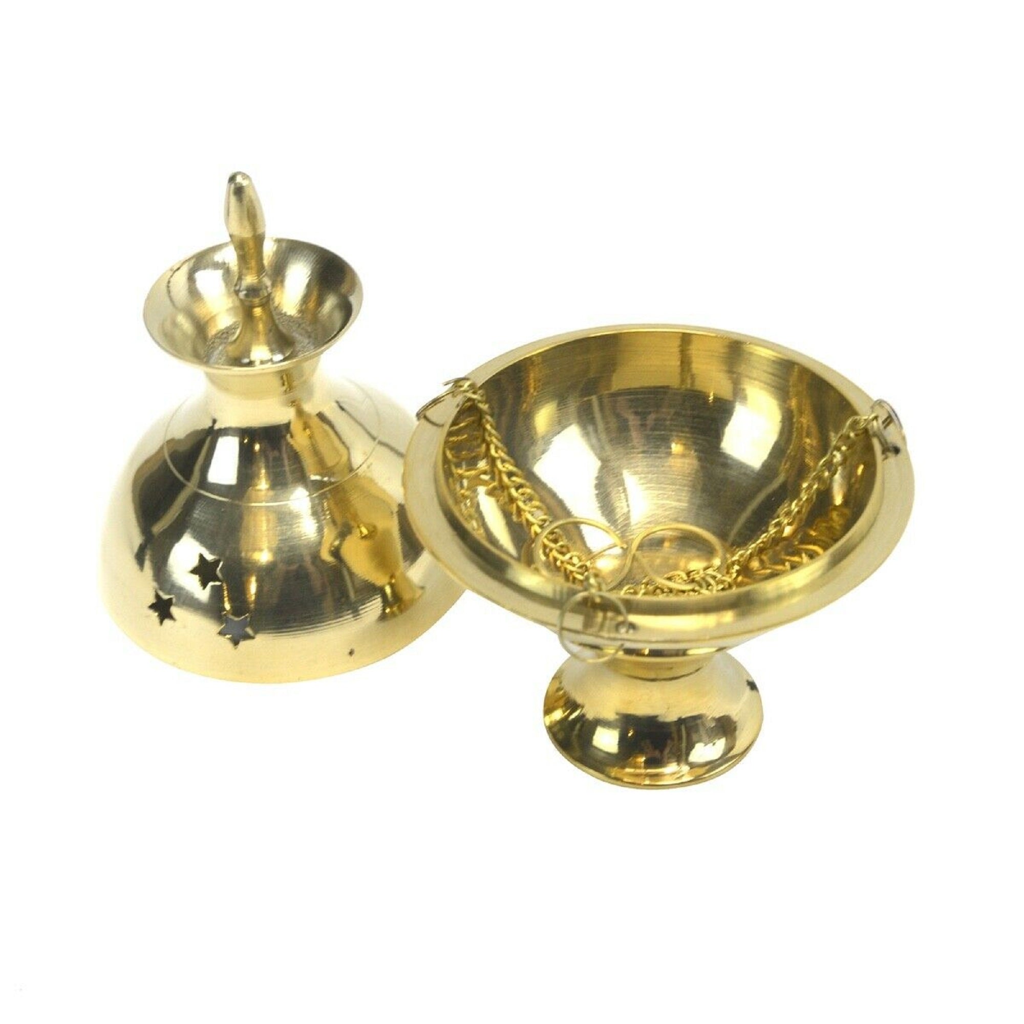 Hanging Brass Burner for cone incense and resins- 4