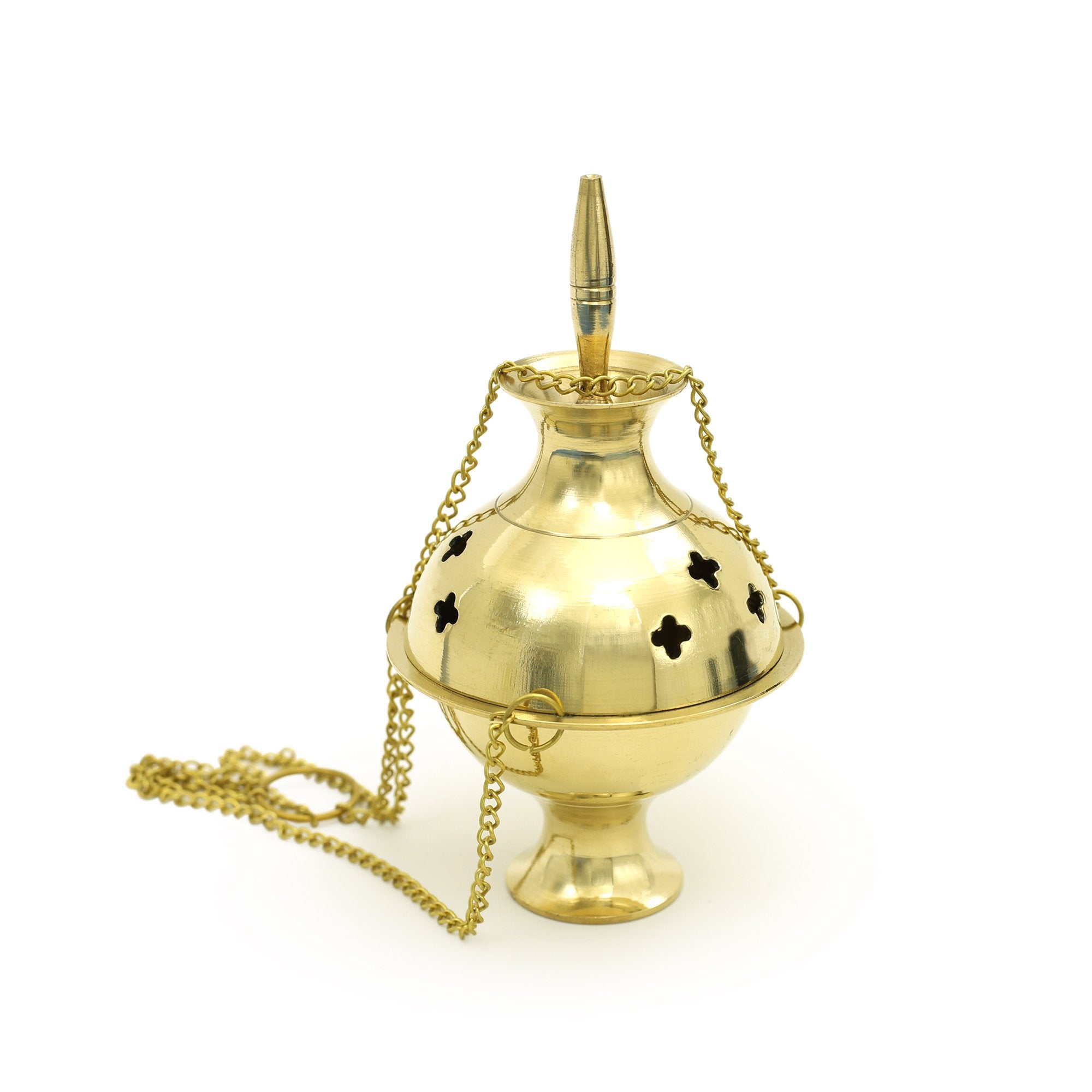 Hanging Brass Burner for cone incense and resins- 4