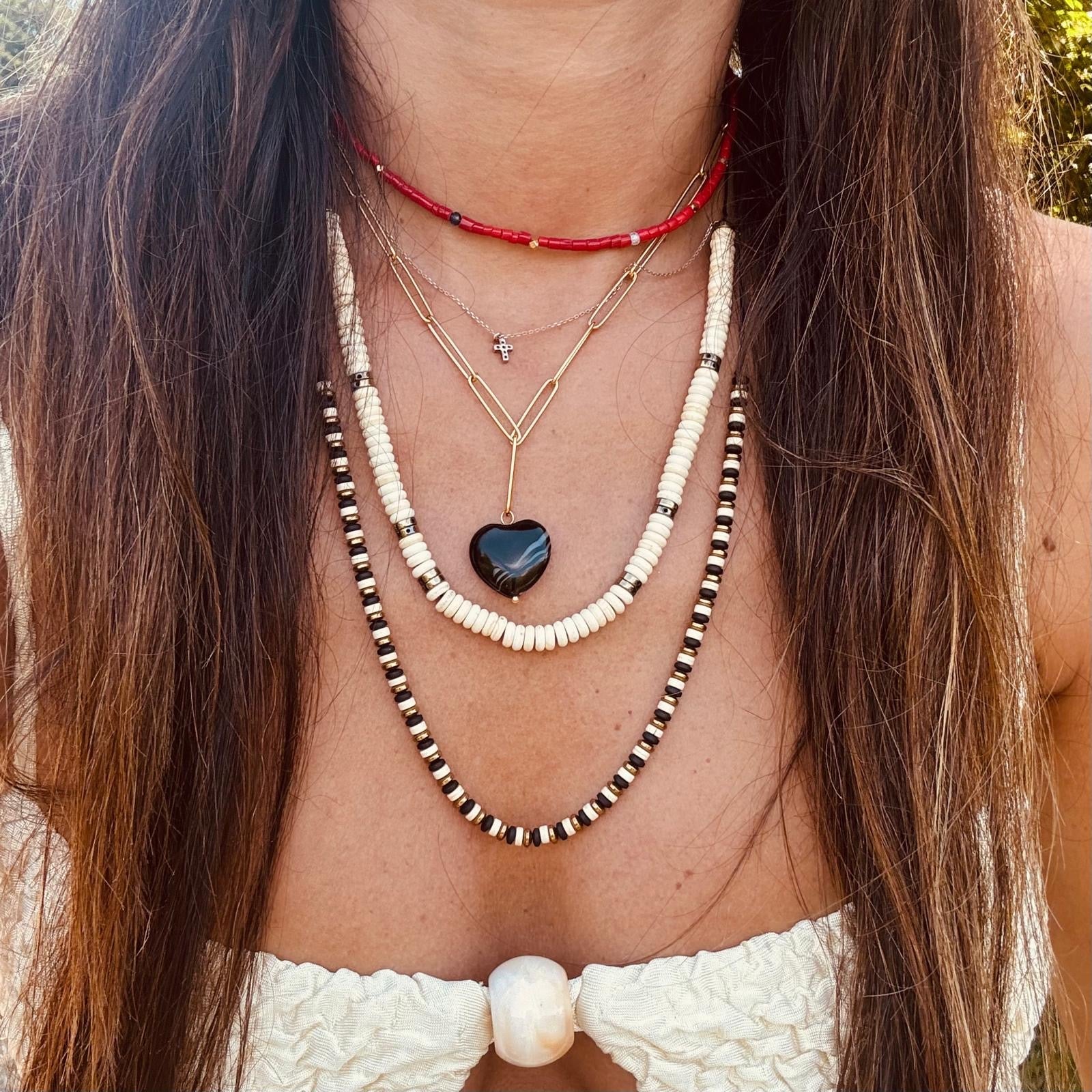 Kendall Gemstone Heart Chain Necklace