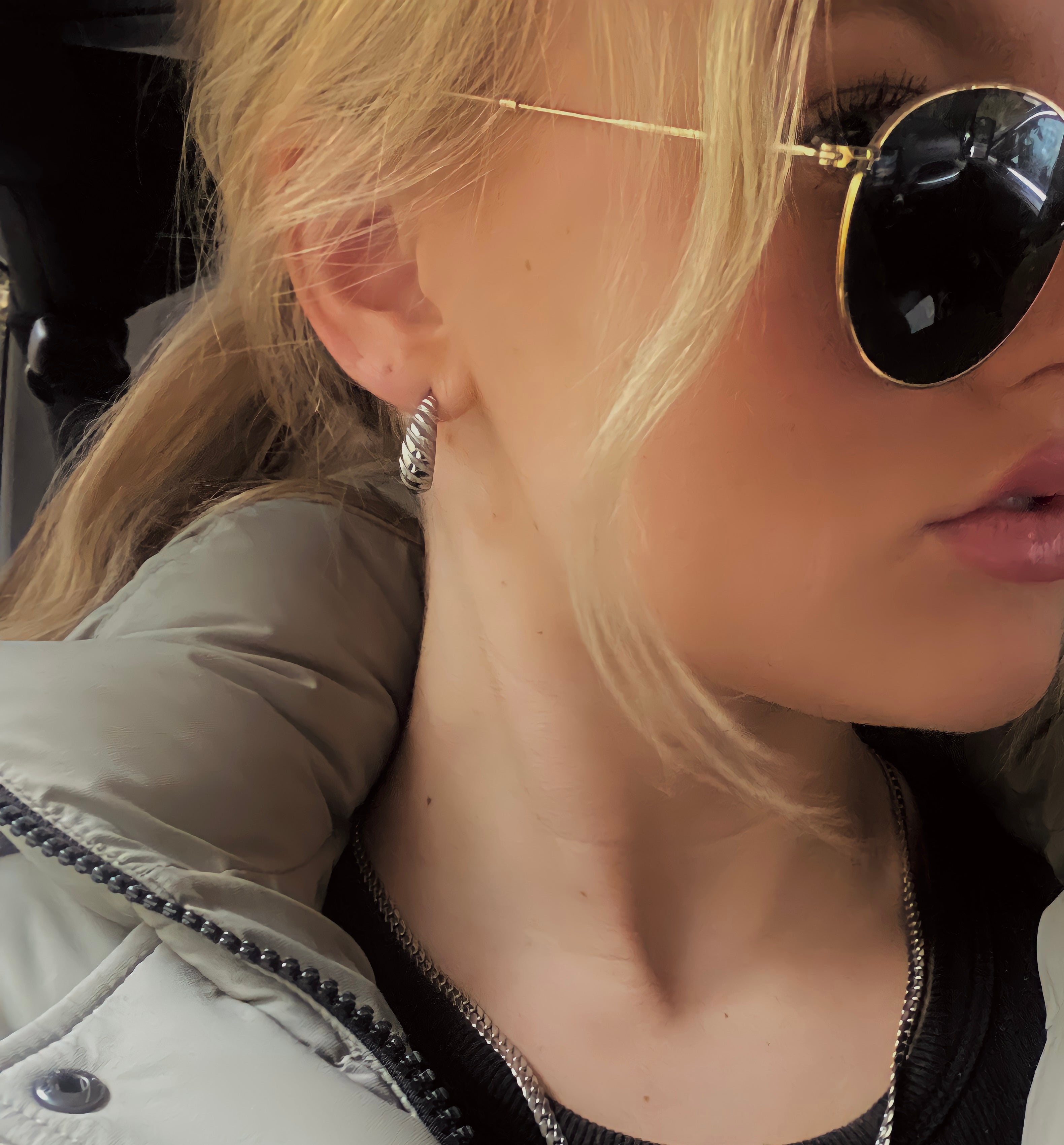 Chloe Midi Hoops - Silver