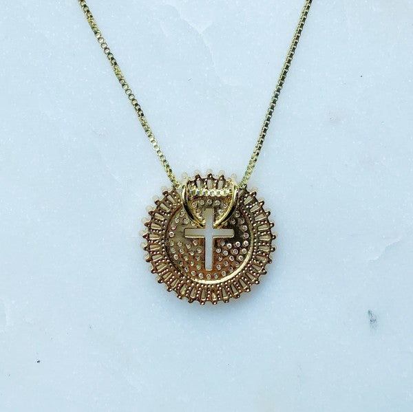 Shine Circle Cross Necklace