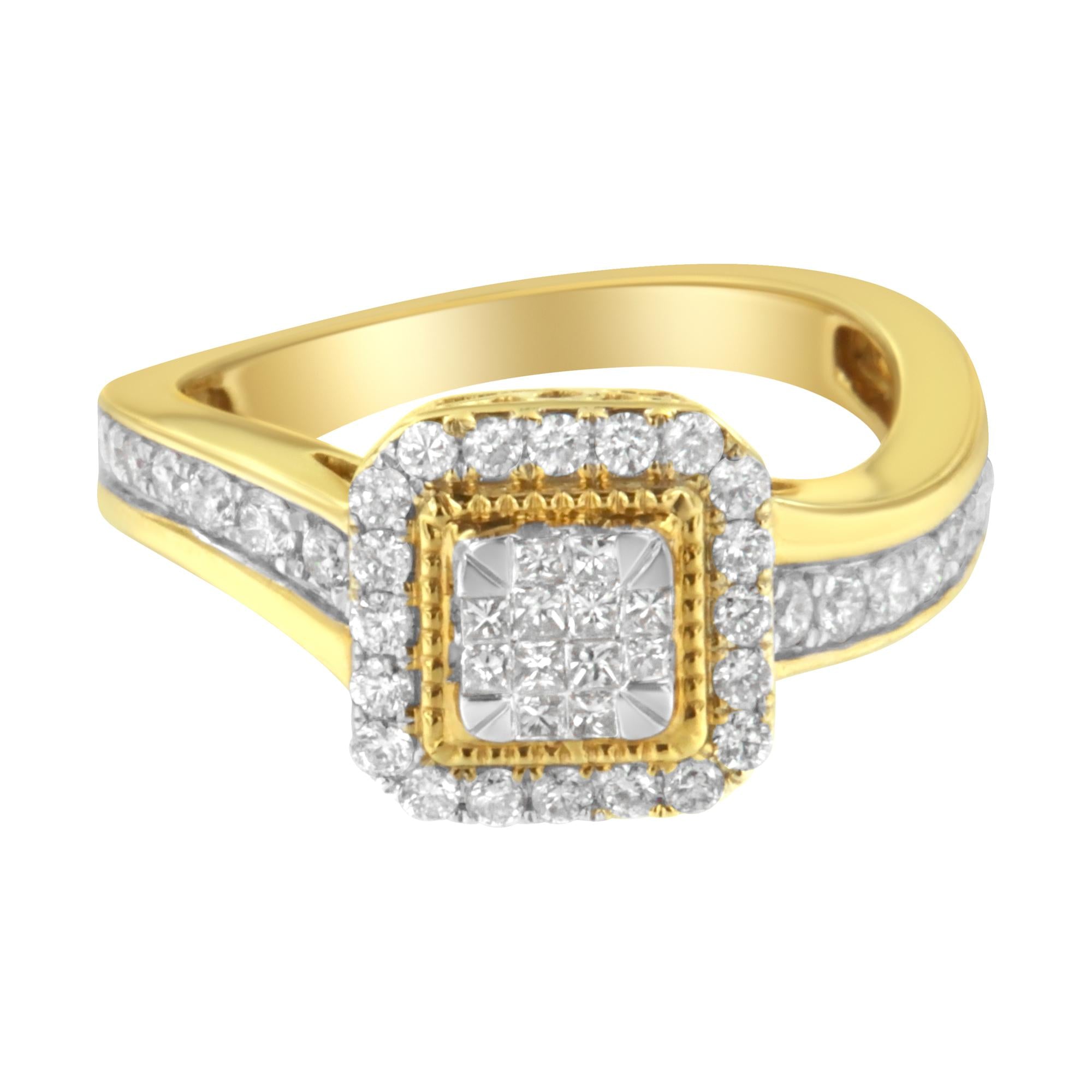 10KT Yellow Gold Diamond Cocktail Ring (5/8 cttw, H-I Color, SI2-I1