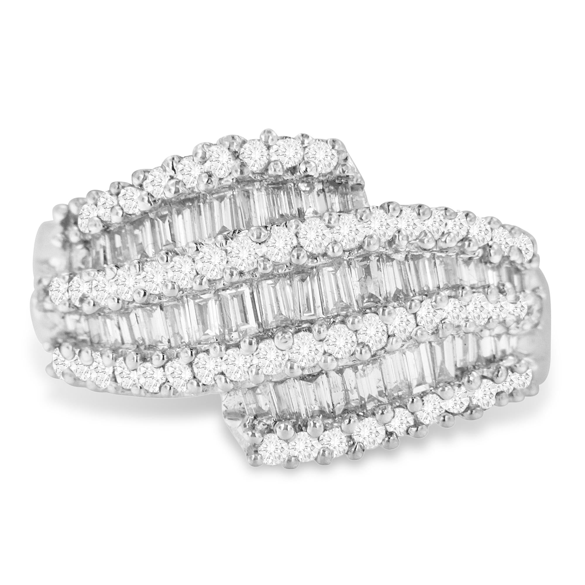 14K White Gold Diamond Cocktail Ring Band (1 3/4 Cttw, H-I Color,