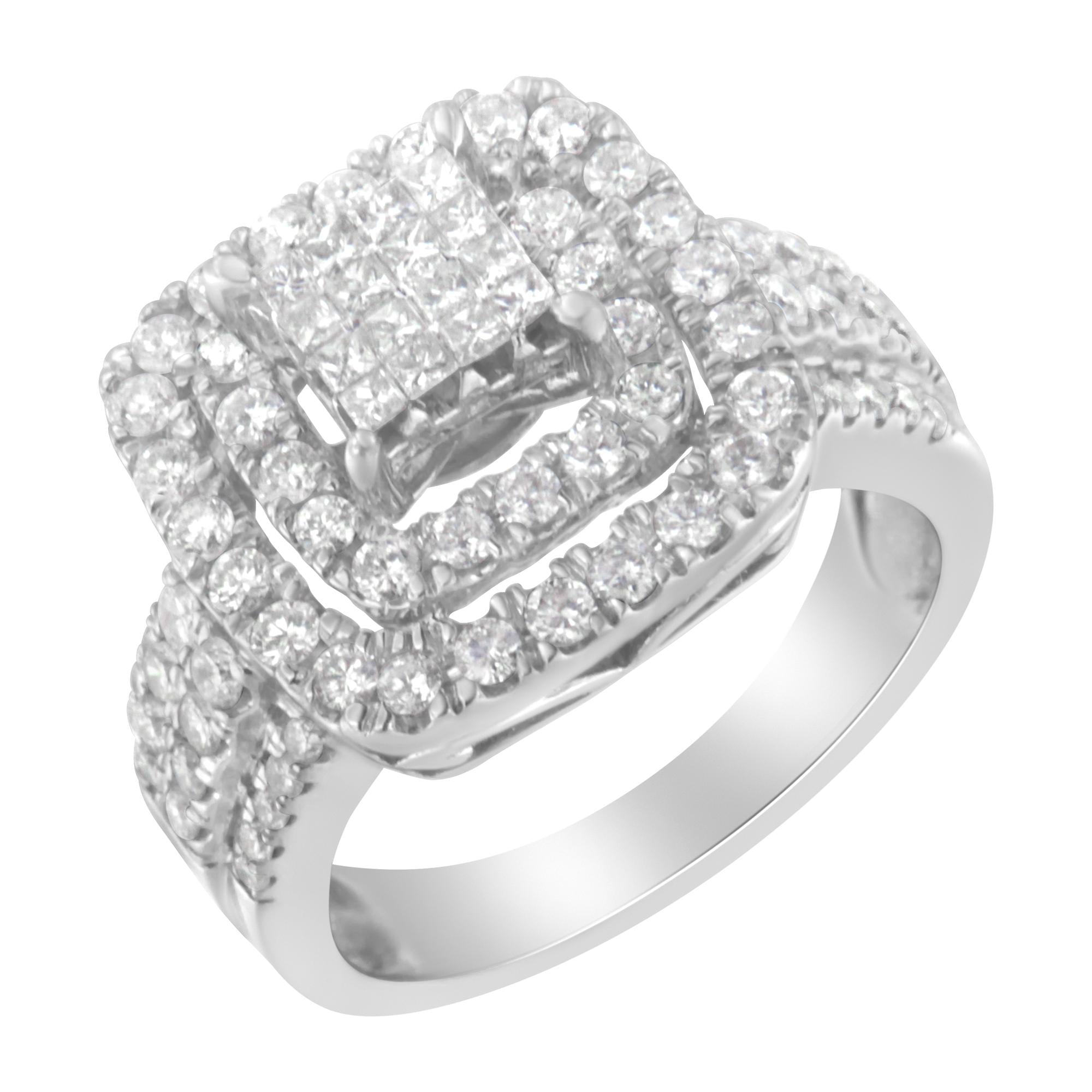 14KT White Gold Diamond Cocktail Ring (1 1/2 cttw, H-I Color, SI2-I1