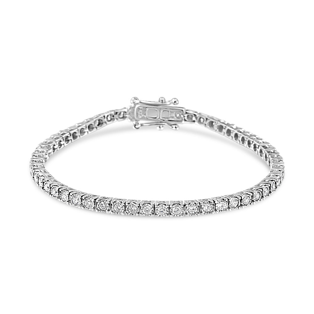 14K White Gold 2.0 Cttw Miracle Set Round-Cut Lab Grown Diamond