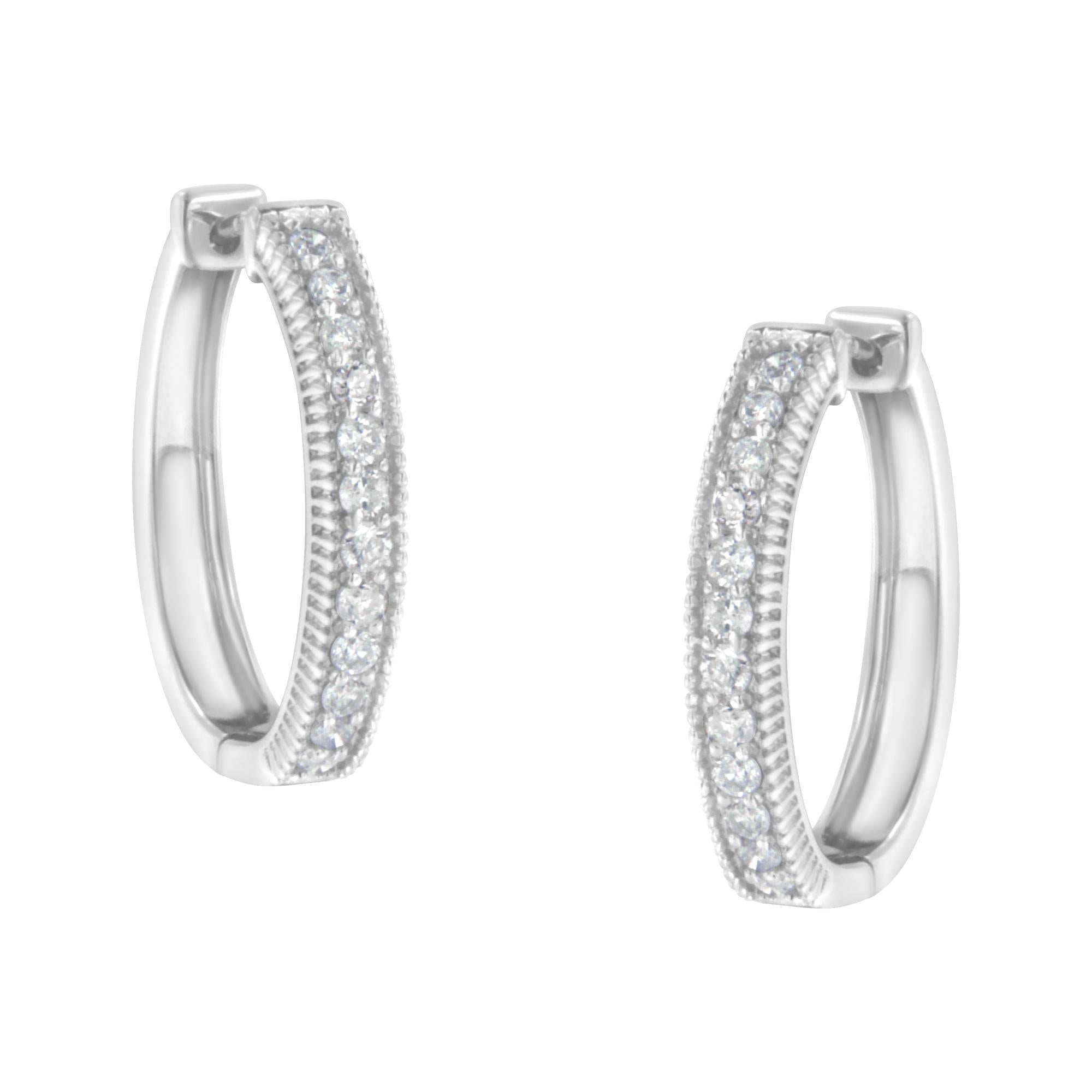 10KT White Gold Diamond Hoop Earring (1.00 cttw, H-I Color, I1-I2