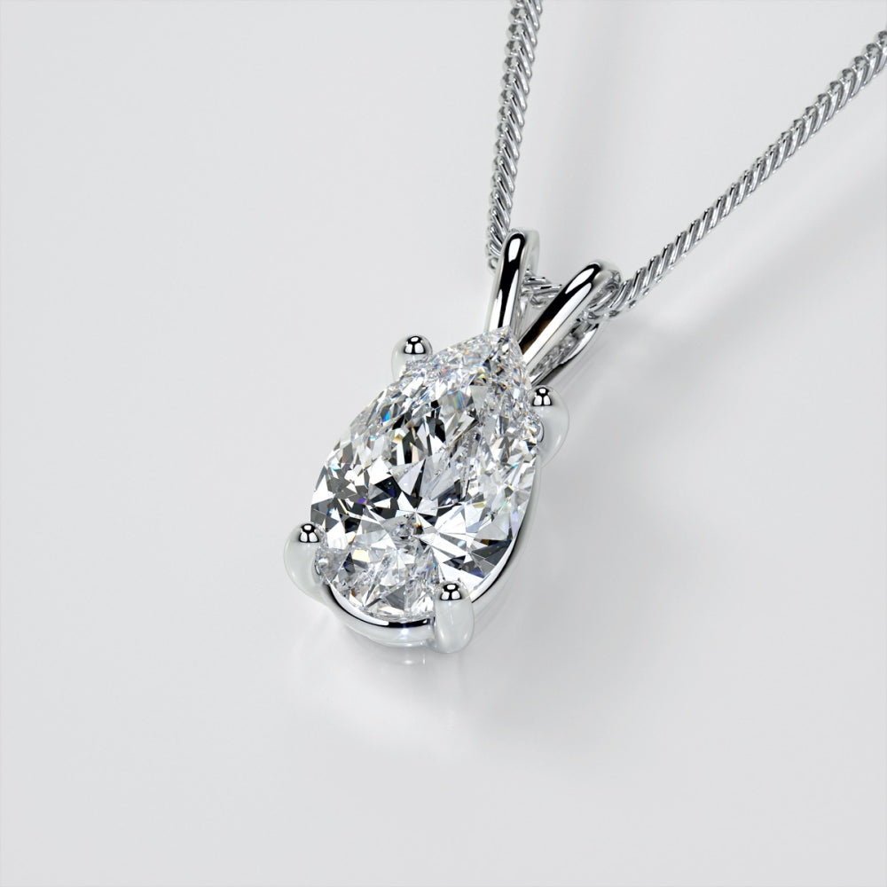 2.00 CTW AGI Certified Pear-Cut Lab-Grown Diamond (F/VS) Pendant in