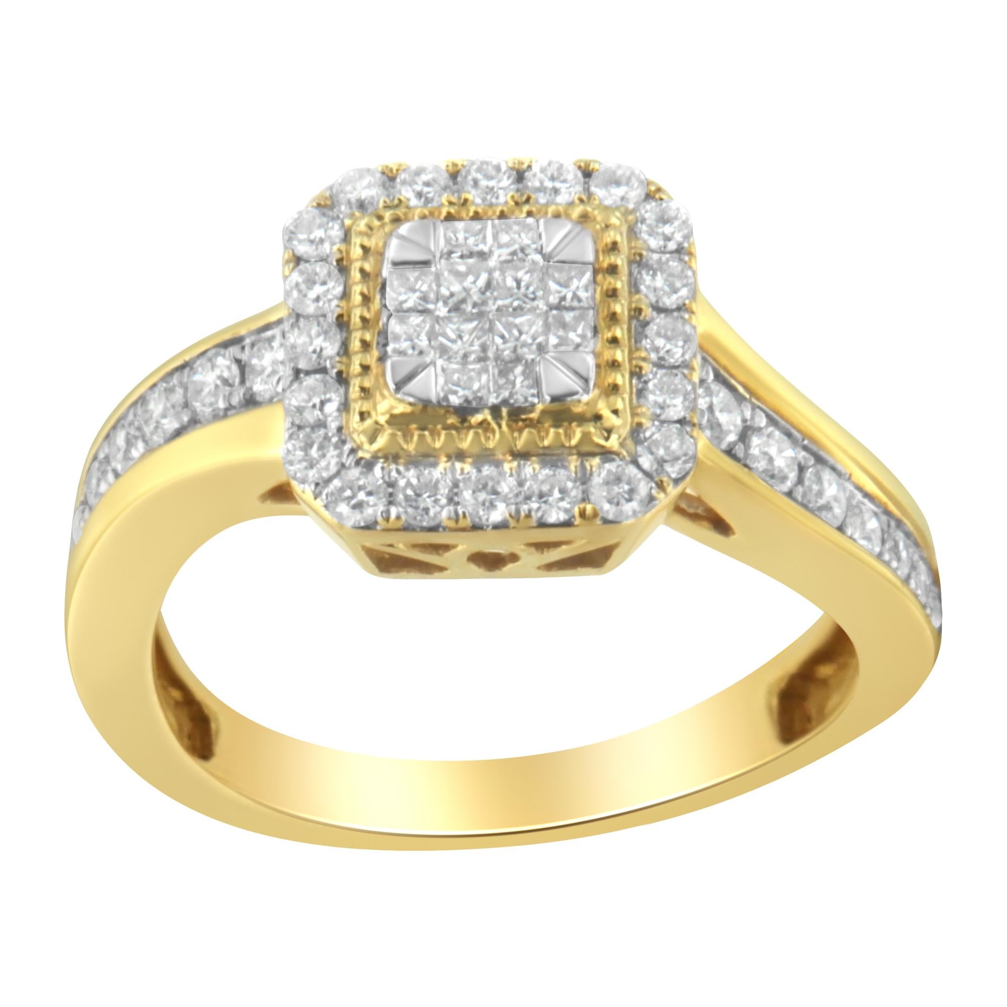 10KT Yellow Gold Diamond Cocktail Ring (5/8 cttw, H-I Color, SI2-I1