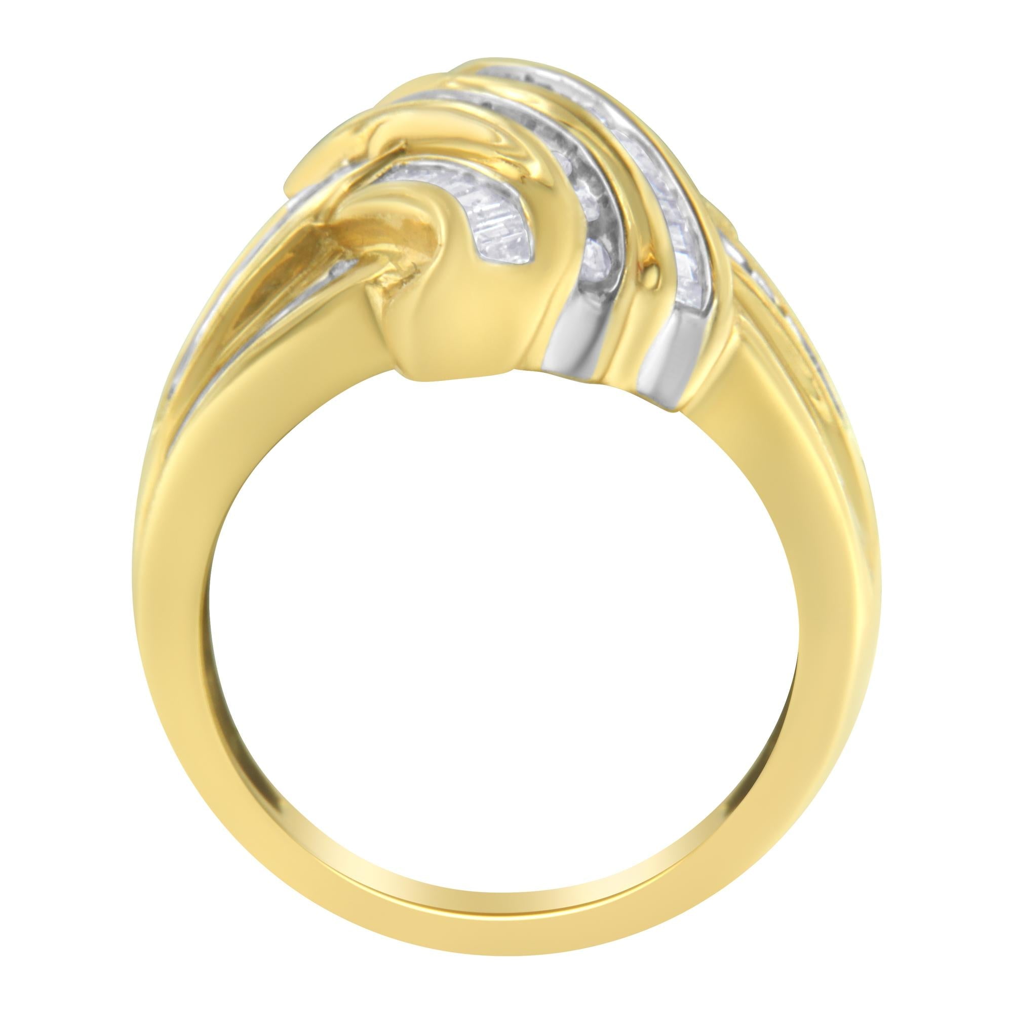 10K Yellow Gold Diamond Bypass Ring (1.0 cttw, H-I Color, I2-I3