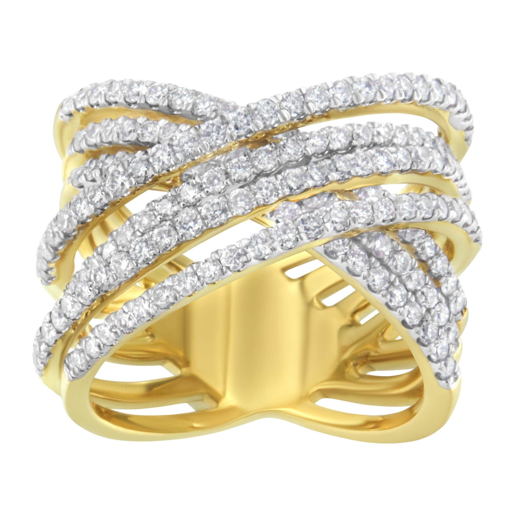 10KT Yellow Gold Diamond Bypass Ring (1 5/8 cttw, H-I Color, SI2-I1