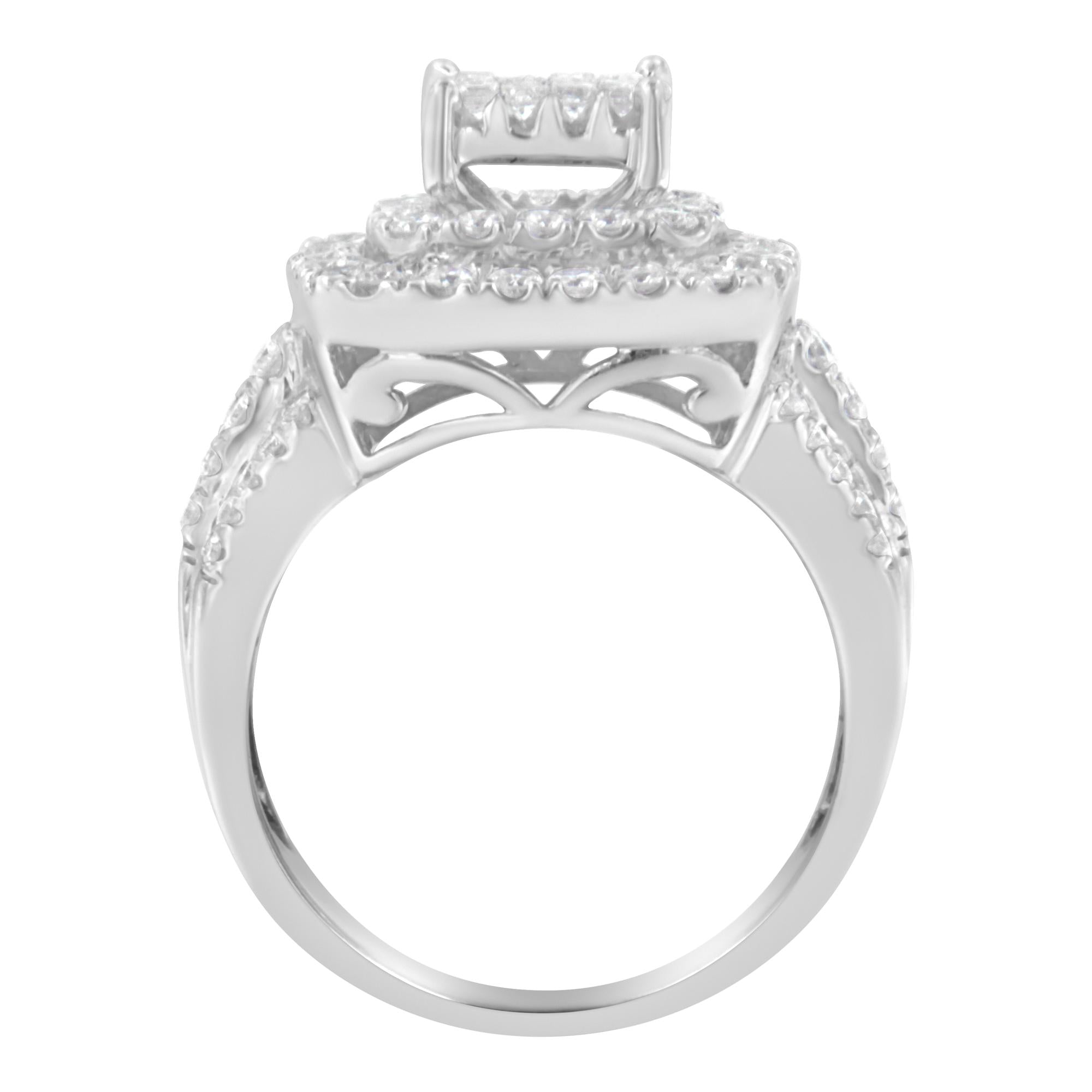14KT White Gold Diamond Cocktail Ring (1 1/2 cttw, H-I Color, SI2-I1