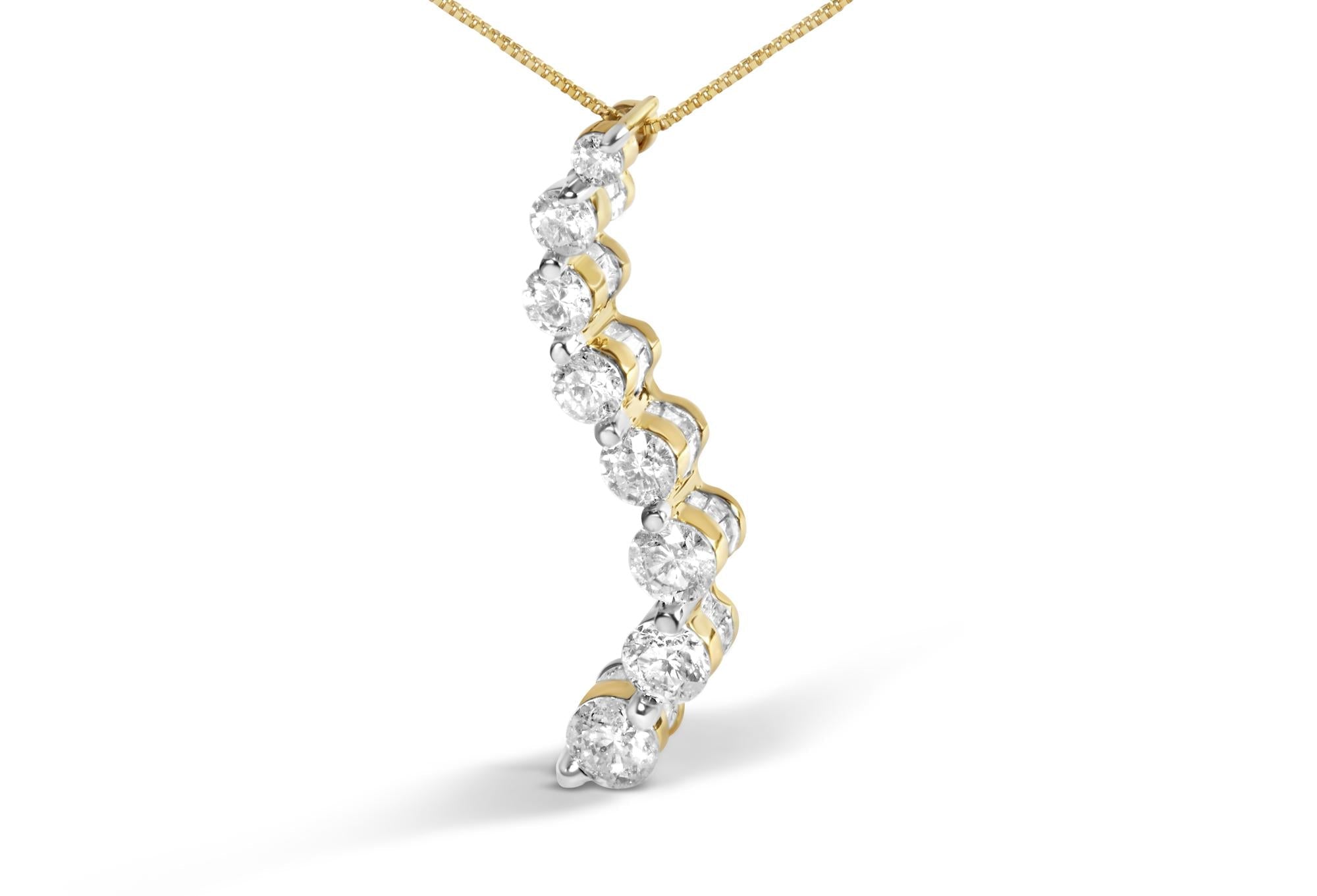 14k Yellow Gold 3.0 cttw Baguette and Brilliant Round-Cut Diamond