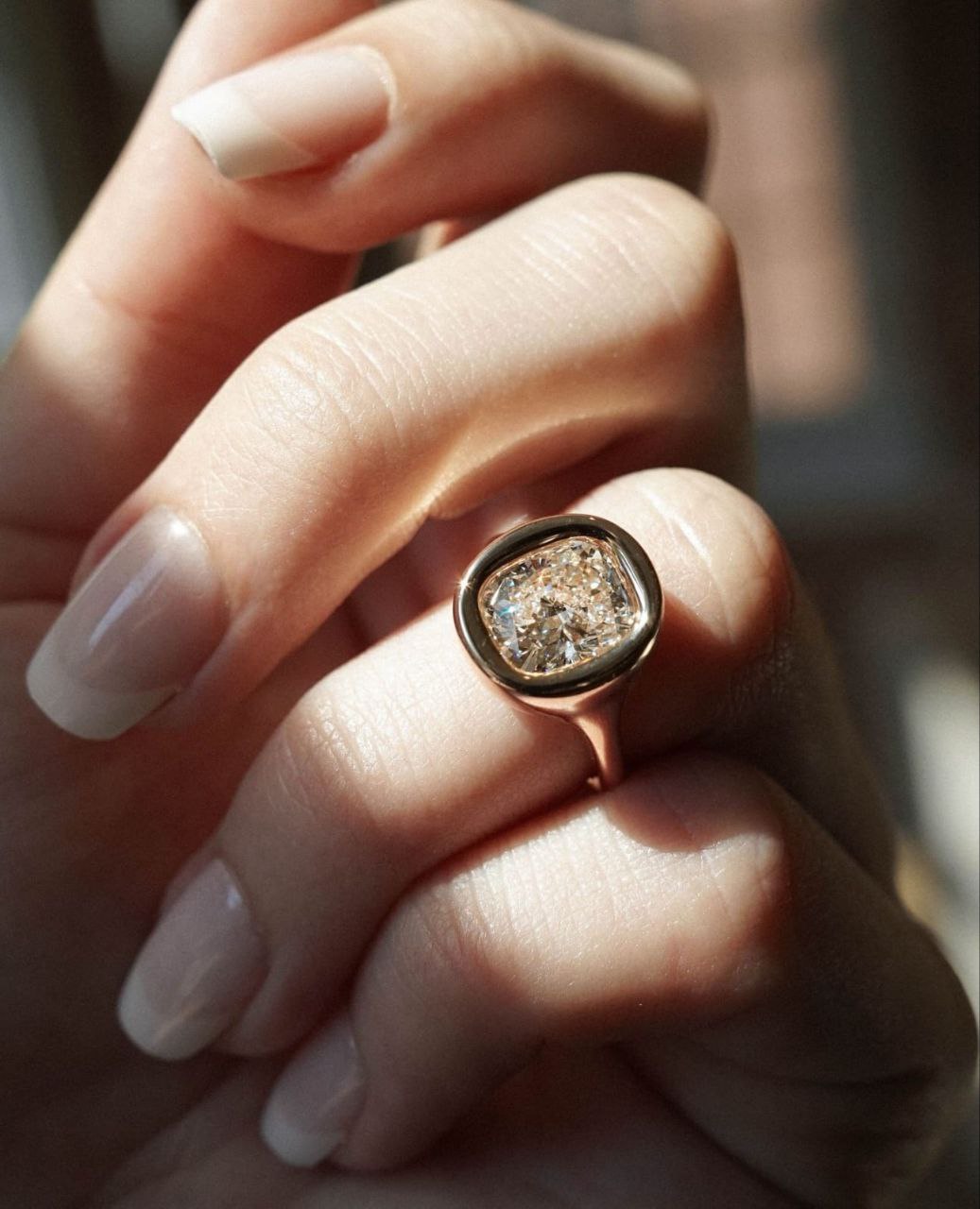 Gold Plated Silver White Zircon Octagon Ring