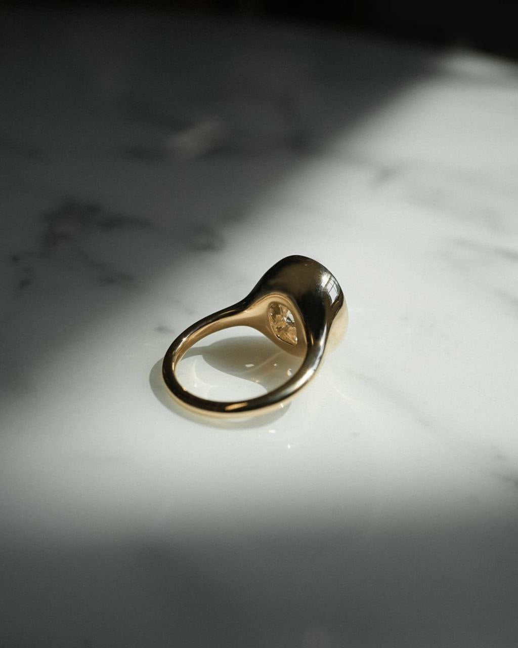 Gold Plated Silver White Zircon Octagon Ring