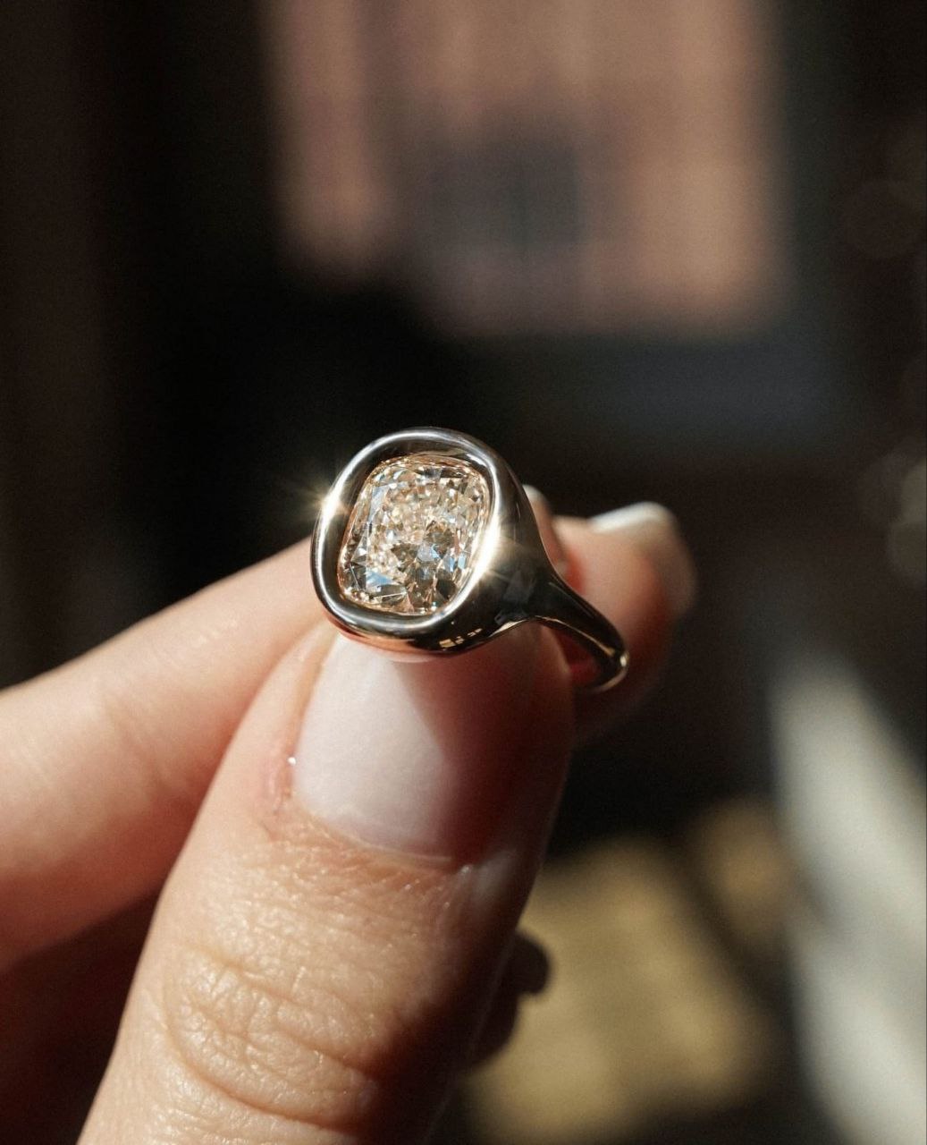 Gold Plated Silver White Zircon Octagon Ring