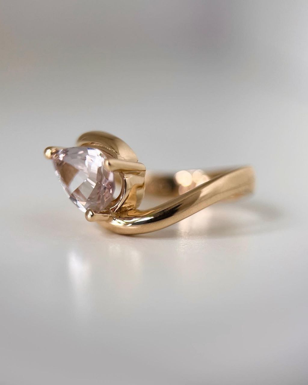 Gold Plated Silver White Zircon Marquise Ring