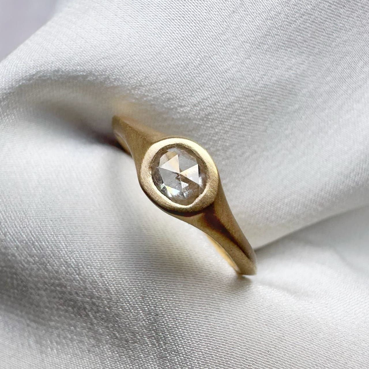 Gold Plated Silver White Zircon Oval Ring