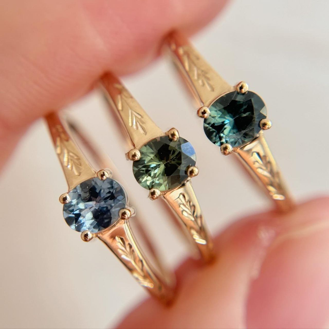 Gold Plated Silver Green Moss Agate Oval Ring
