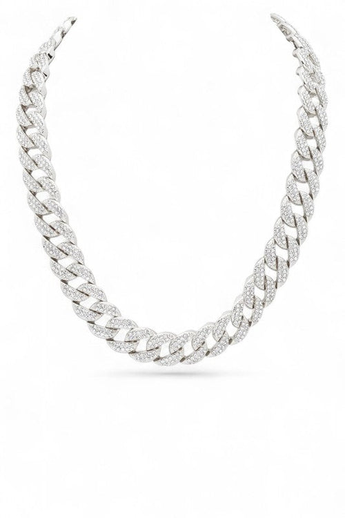 Crystal Statement Cuban Chain Necklace