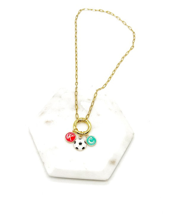 KC Current Soccer Charm Enamel Necklace
