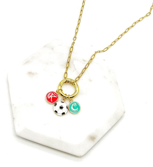 KC Current Soccer Charm Enamel Necklace