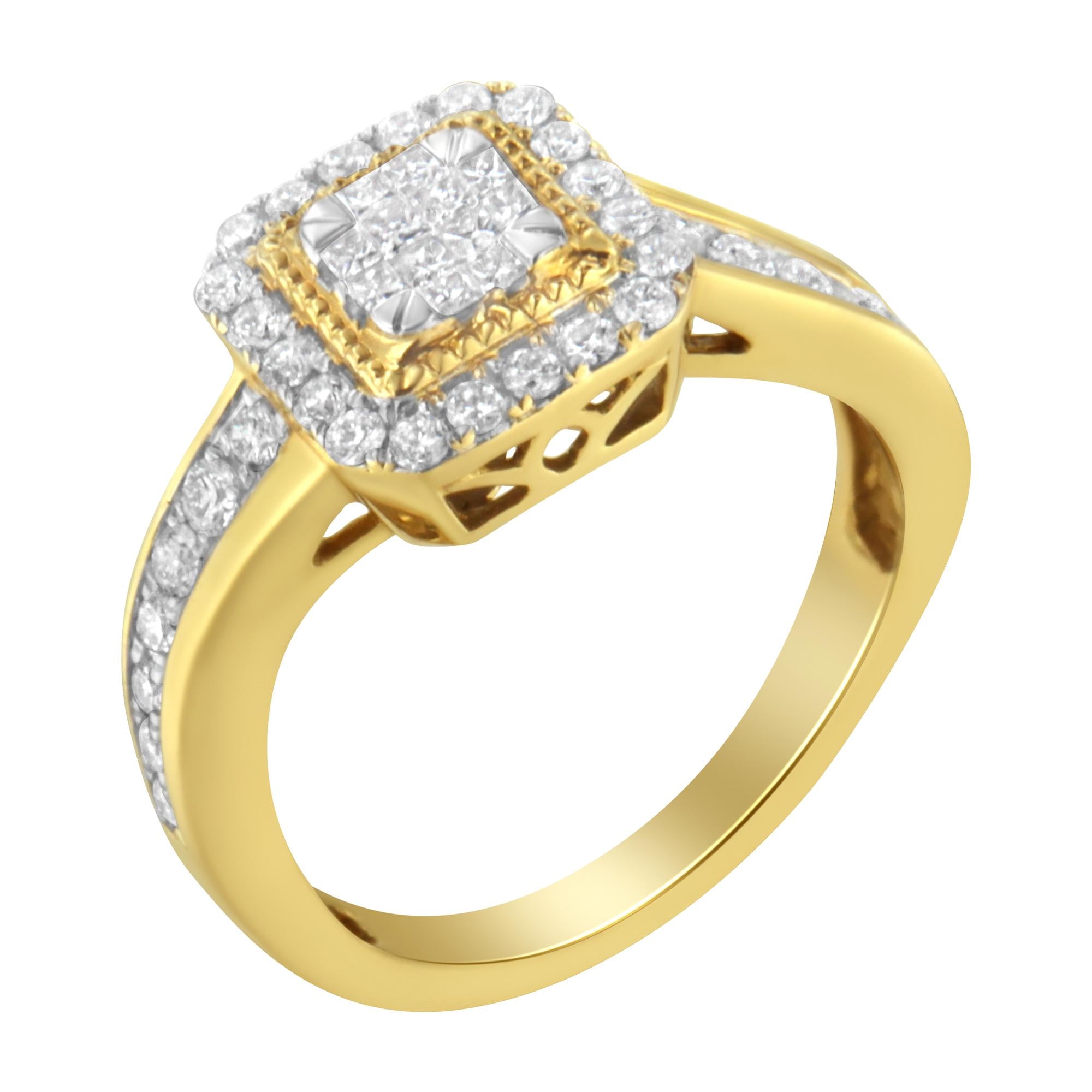 10KT Yellow Gold Diamond Cocktail Ring (5/8 cttw, H-I Color, SI2-I1