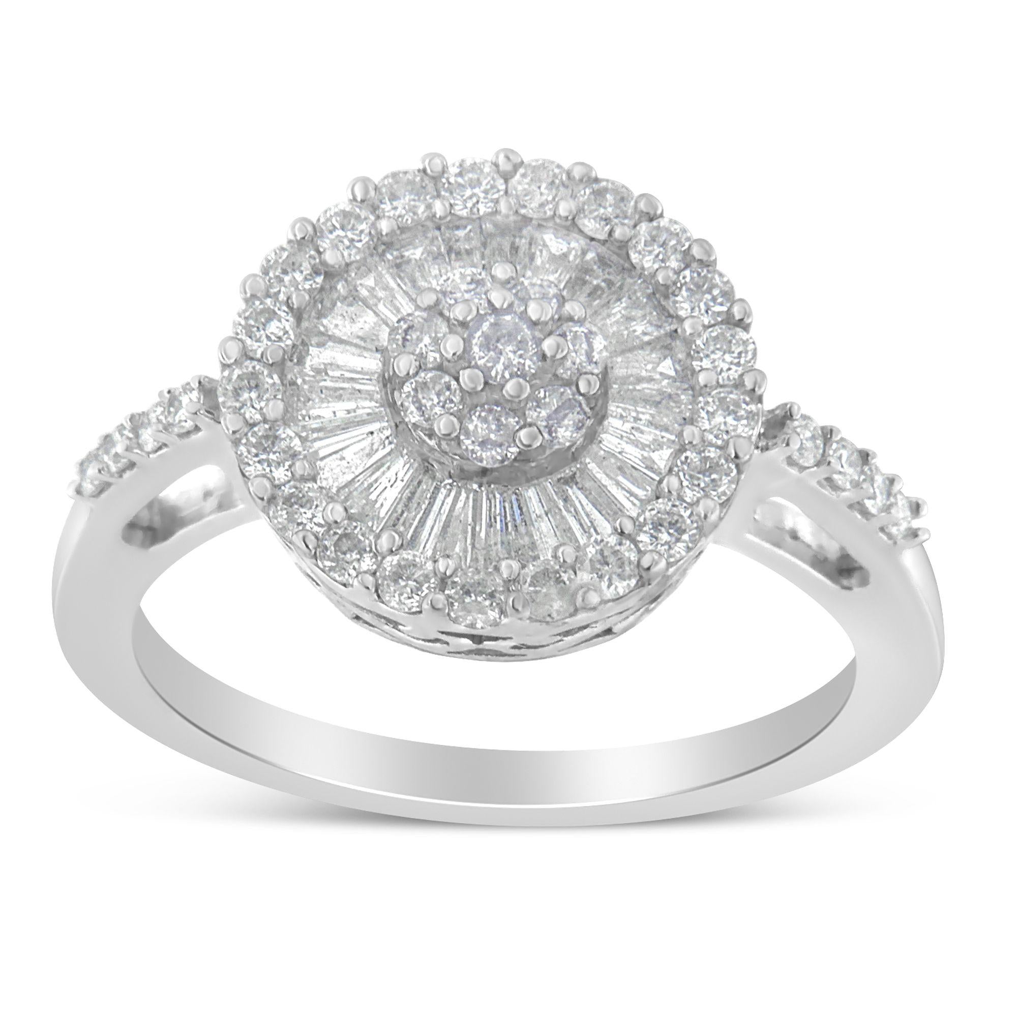 10KT White Gold Diamond Cocktail Ring (1 cttw, H-I Color, SI2-I1