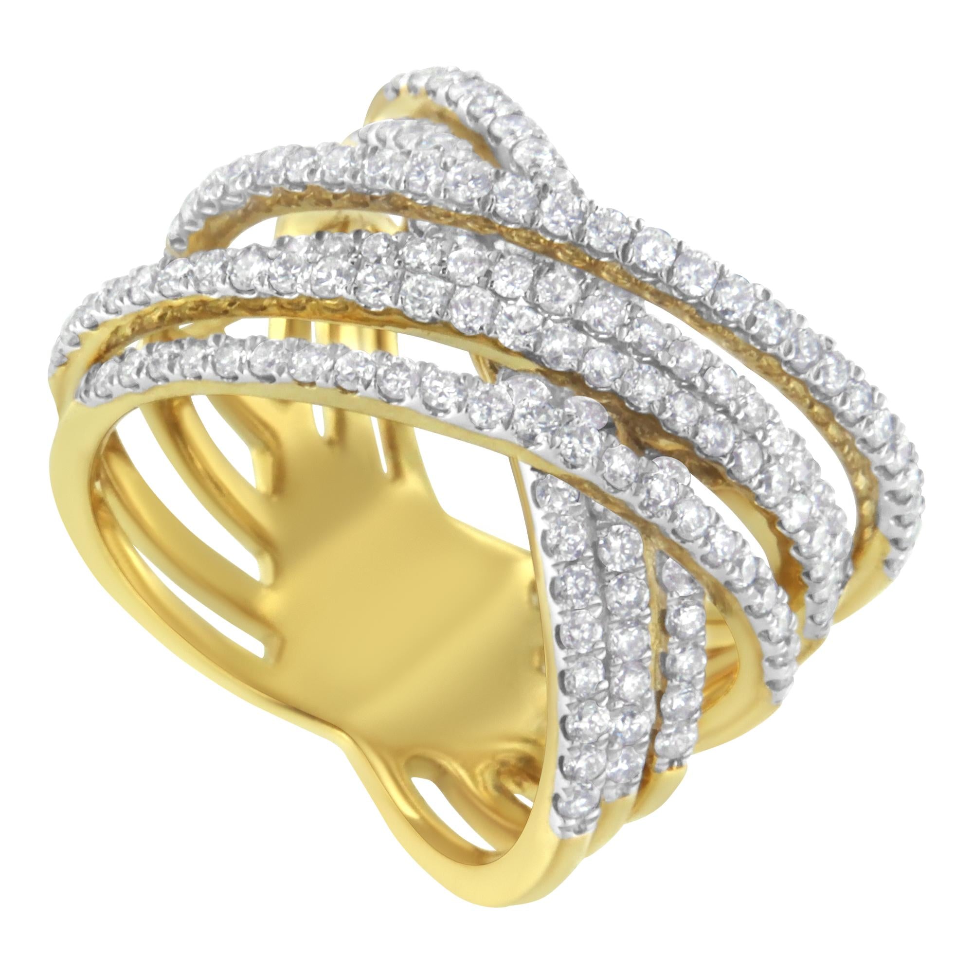 10KT Yellow Gold Diamond Bypass Ring (1 5/8 cttw, H-I Color, SI2-I1