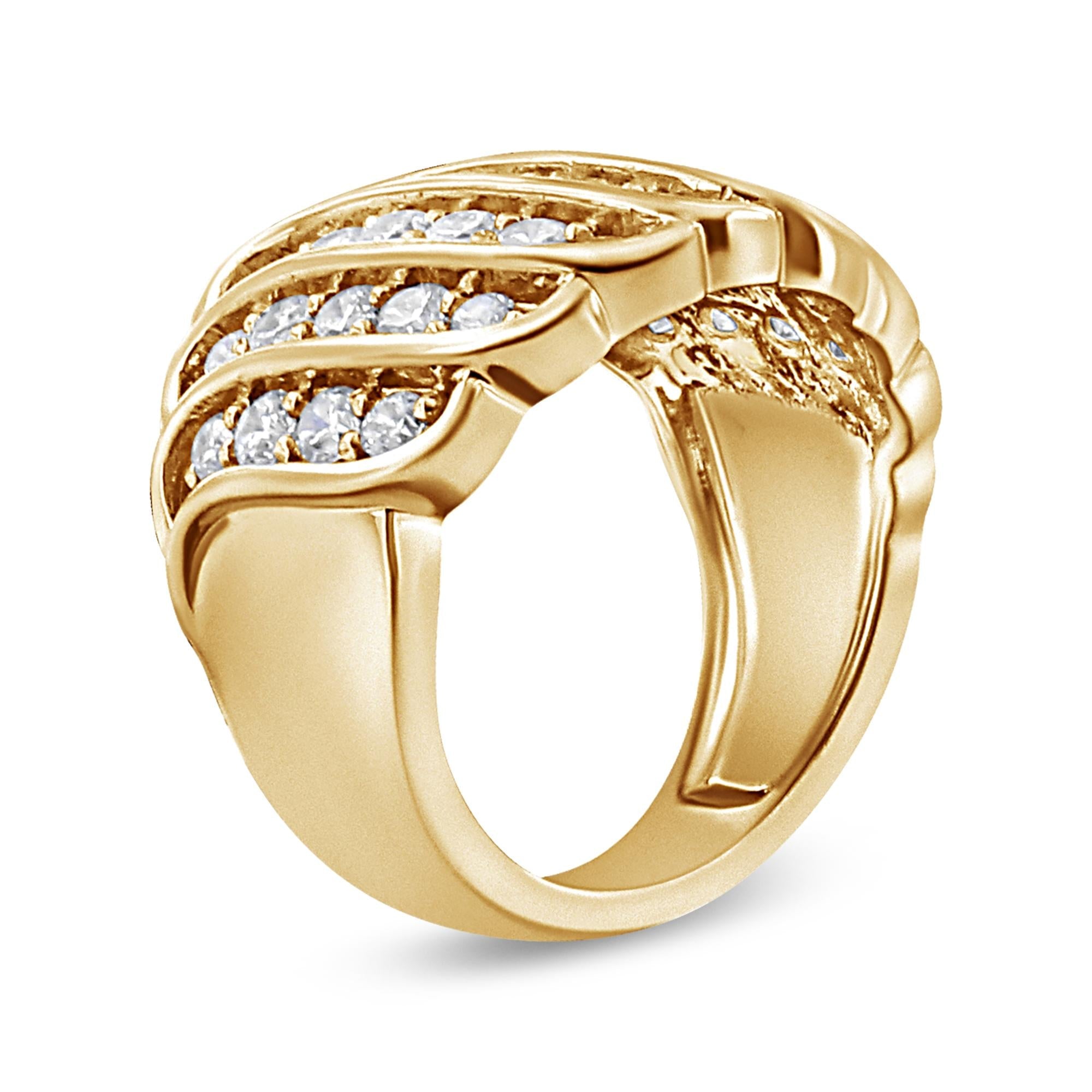 14K Yellow Gold Plated .925 Sterling Silver 2.00 Cttw Diamond Multi