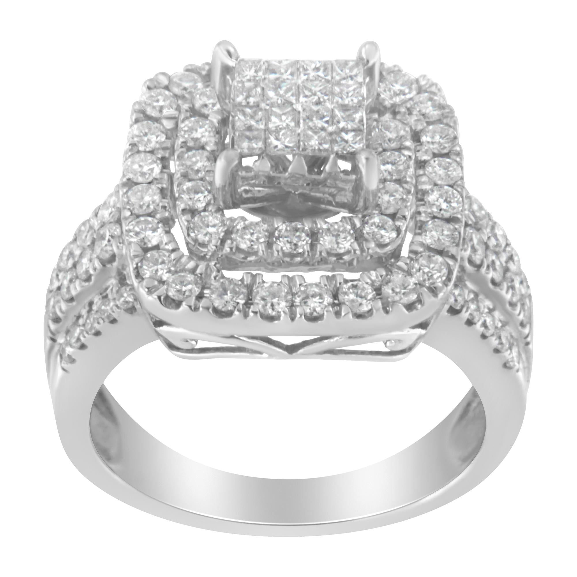 14KT White Gold Diamond Cocktail Ring (1 1/2 cttw, H-I Color, SI2-I1