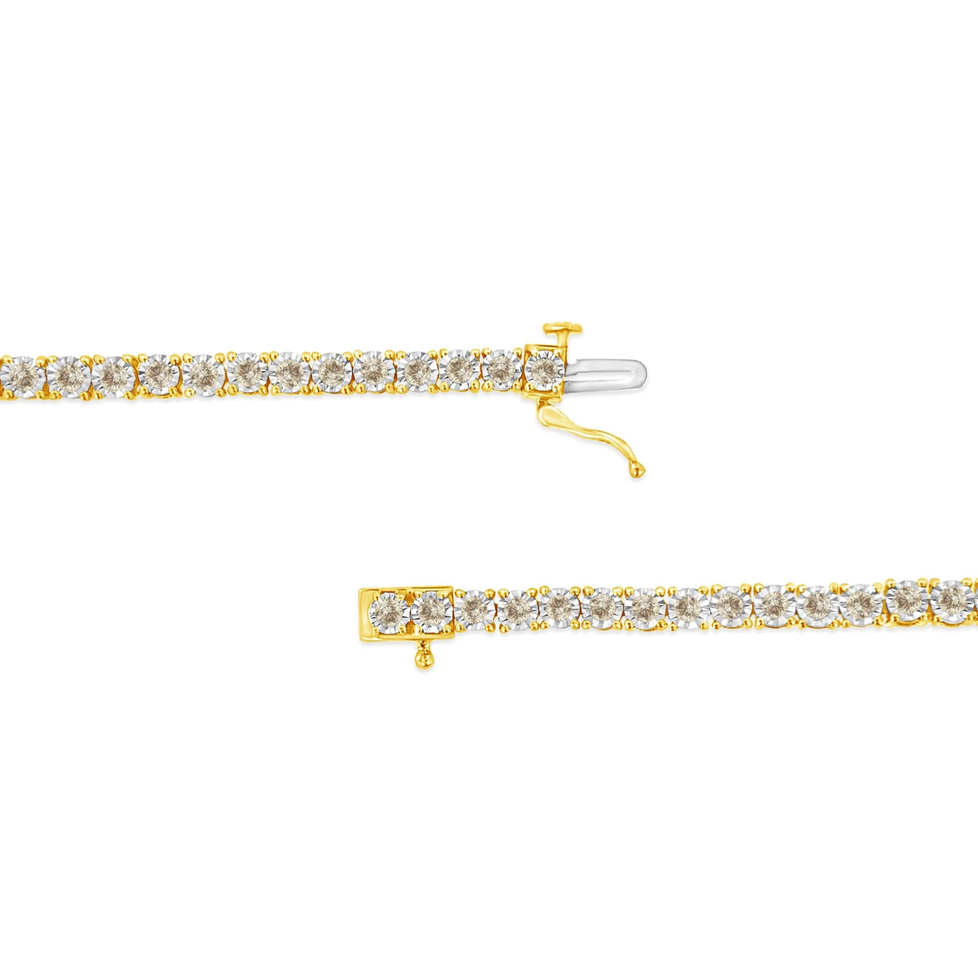 14K Yellow Gold Plated .925 Sterling Silver 3.0 Cttw Miracle-Set