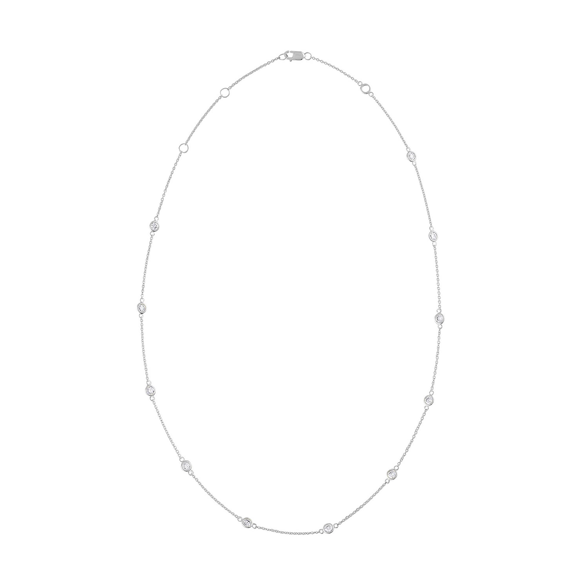 14K Gold Diamond Station Necklace (1 1/10 cttw, H-I Color, VS2-SI1