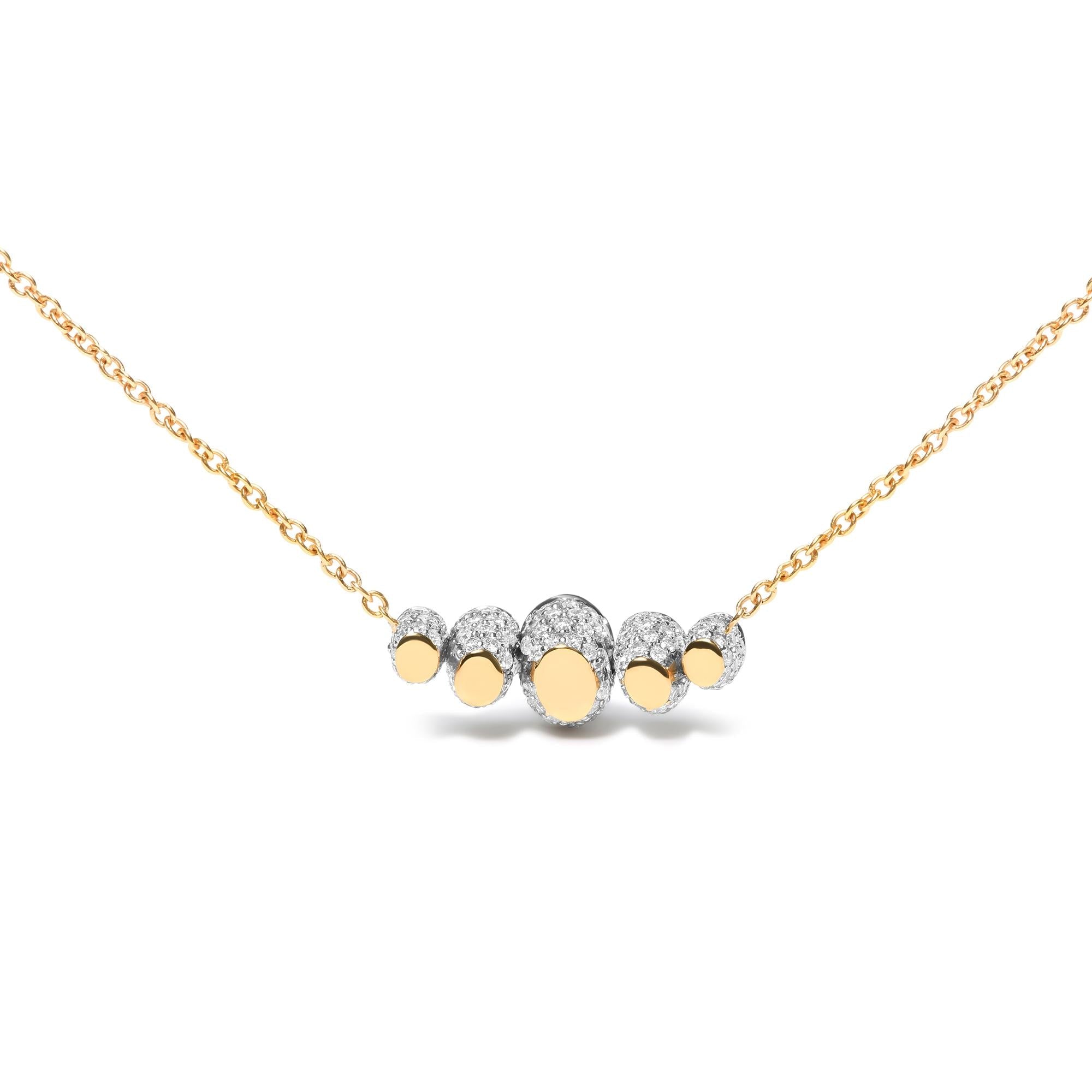 18K Rose Gold 3/4 Cttw Pave Diamonds and Graduated Red Ruby Gemstone