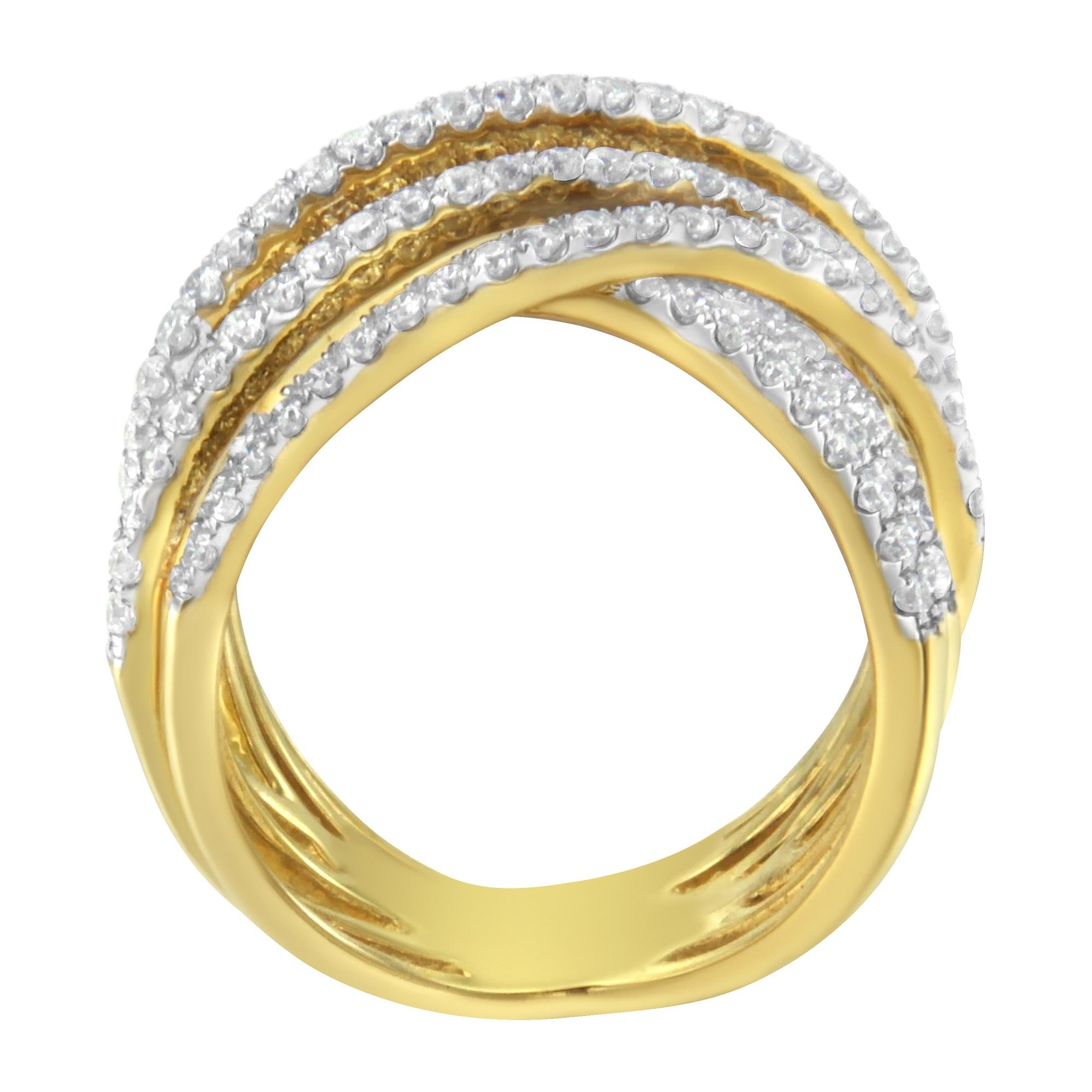 10KT Yellow Gold Diamond Bypass Ring (1 5/8 cttw, H-I Color, SI2-I1