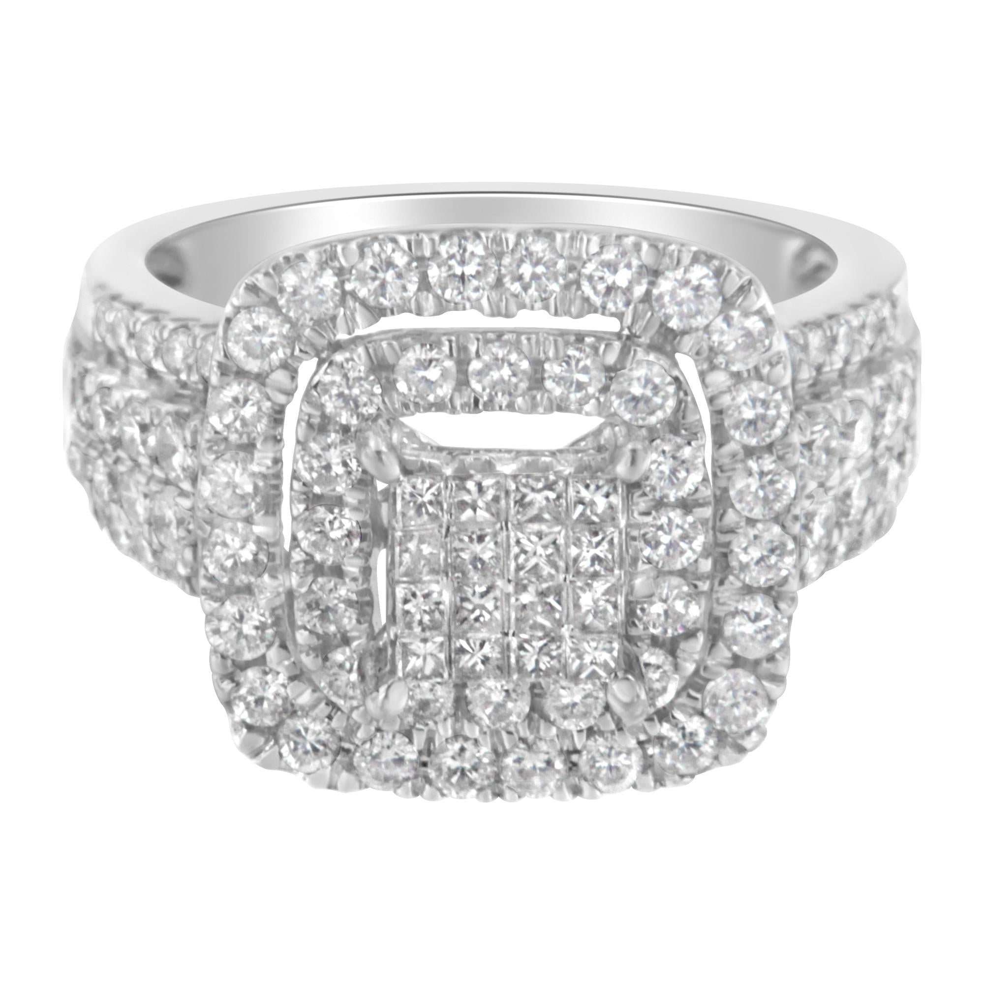 14KT White Gold Diamond Cocktail Ring (1 1/2 cttw, H-I Color, SI2-I1