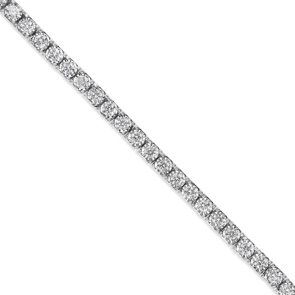 14K White Gold 2.0 Cttw Miracle Set Round-Cut Lab Grown Diamond