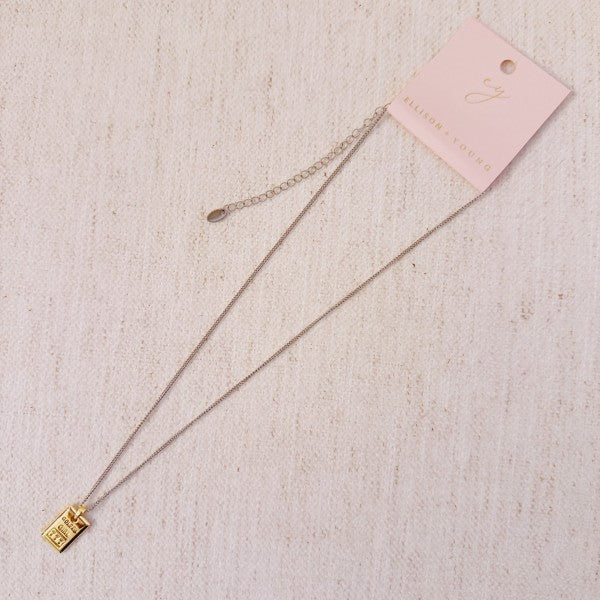 Golden Girl Gold Bar Two Tone Necklace