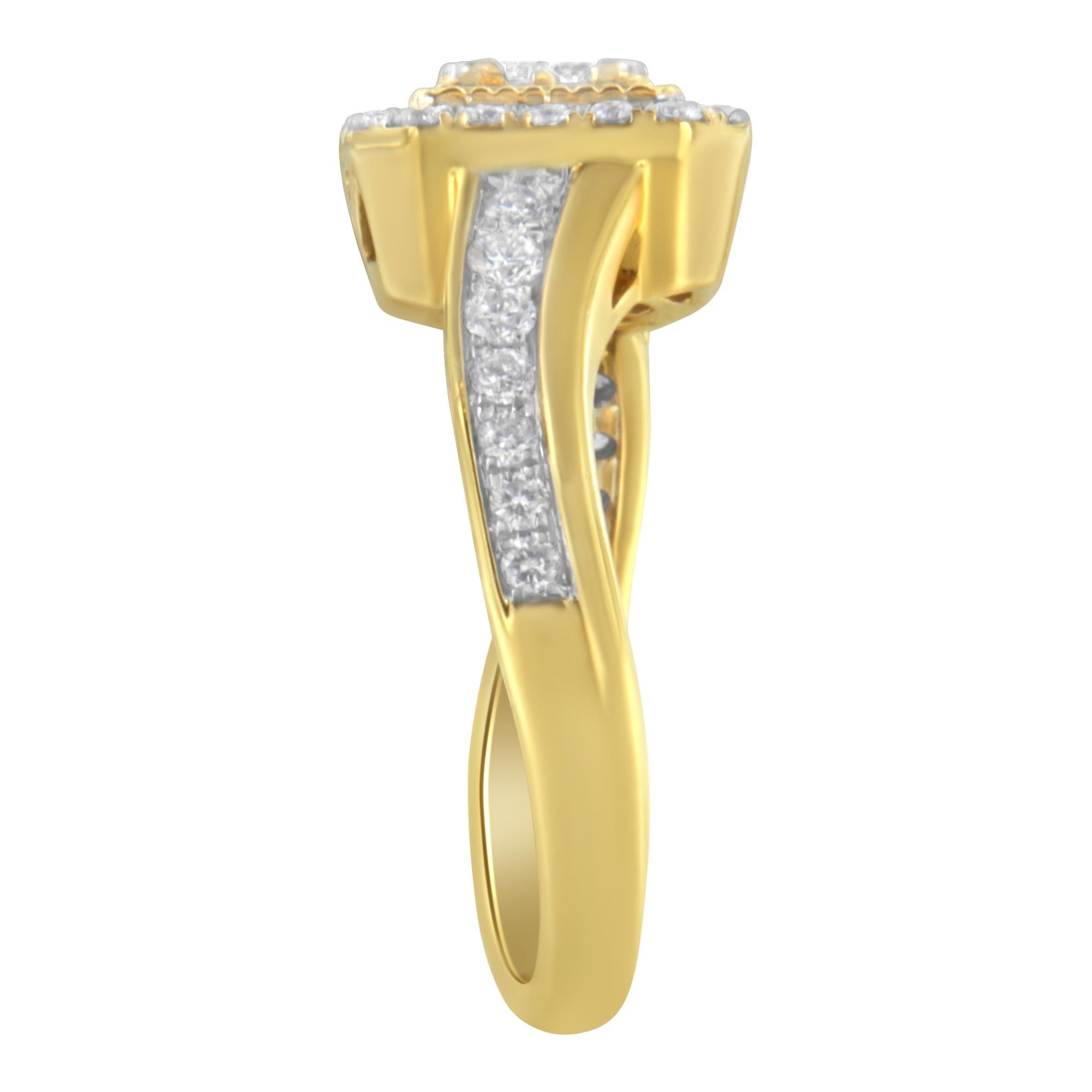 10KT Yellow Gold Diamond Cocktail Ring (5/8 cttw, H-I Color, SI2-I1