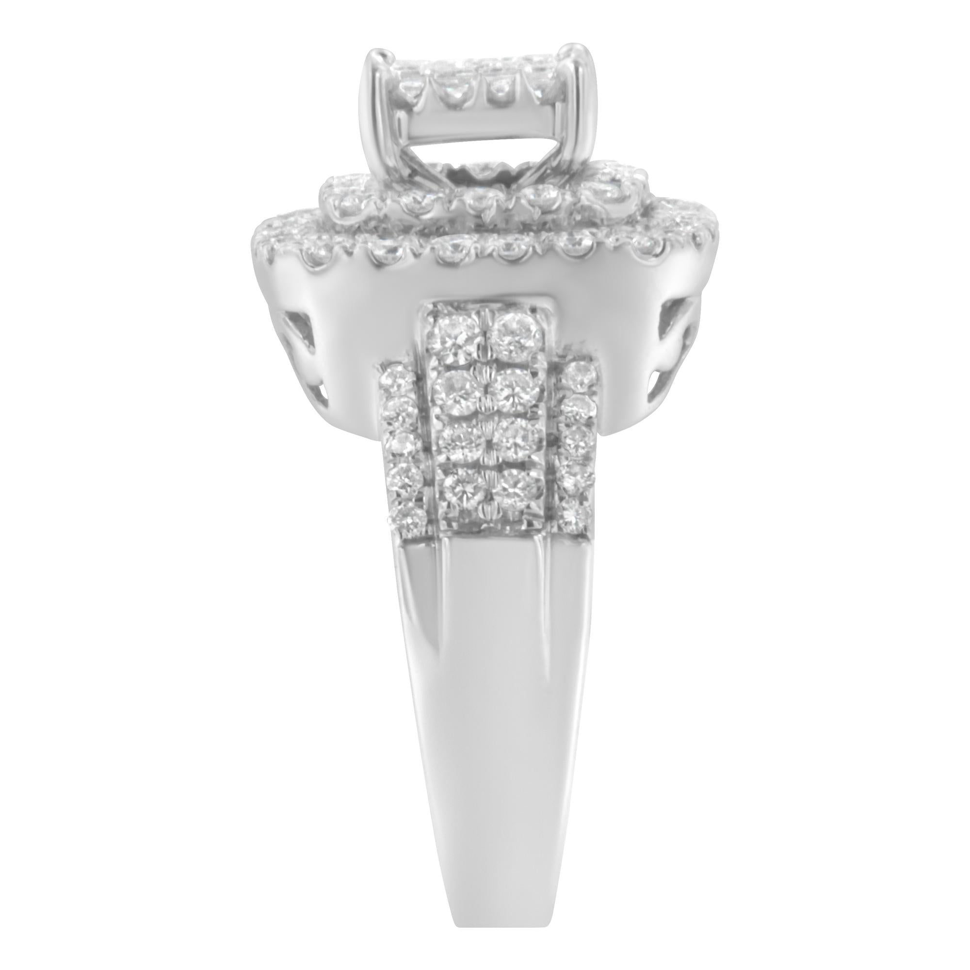 14KT White Gold Diamond Cocktail Ring (1 1/2 cttw, H-I Color, SI2-I1