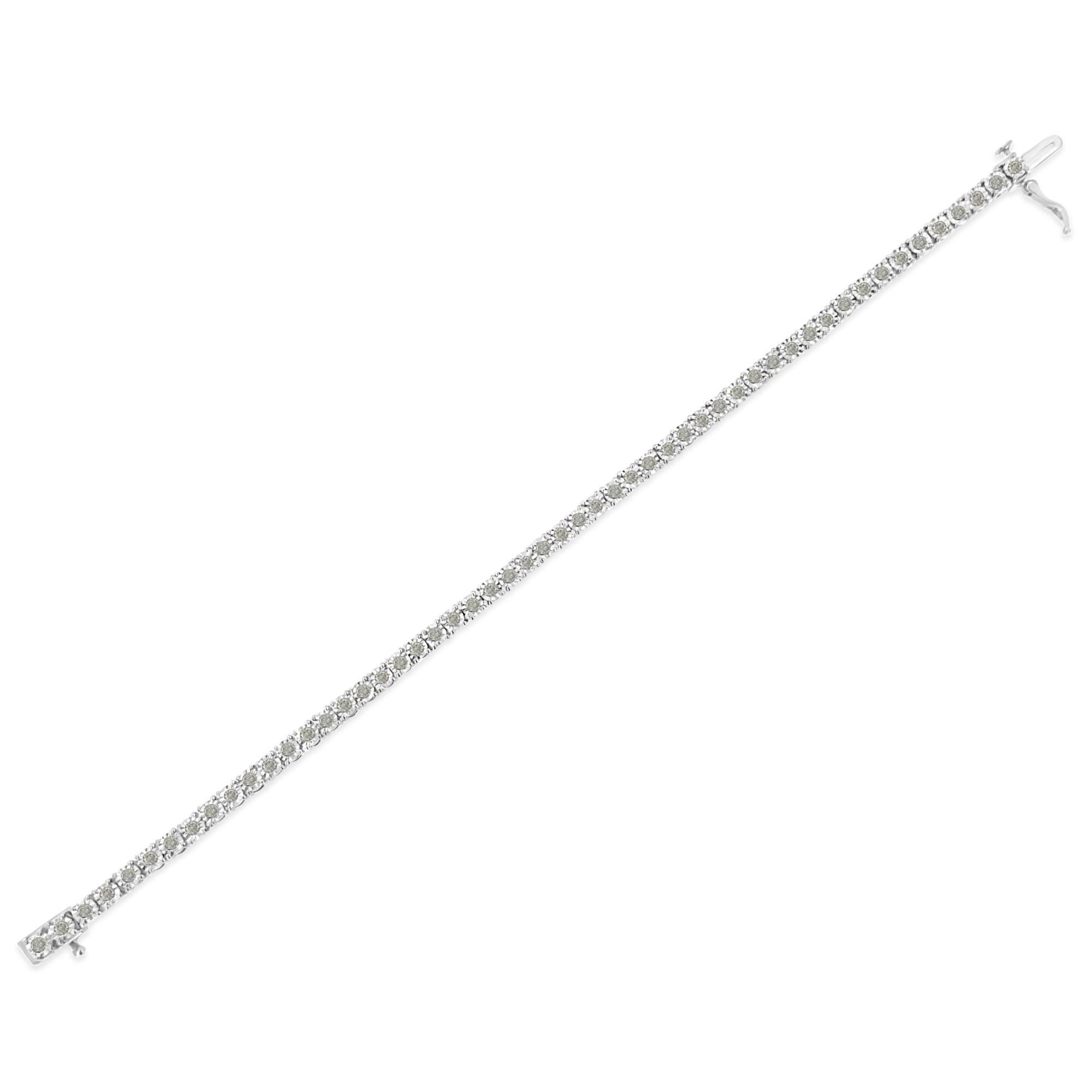 .925 Sterling Silver 3.0 Cttw Diamond Illusion-Set Miracle Plate