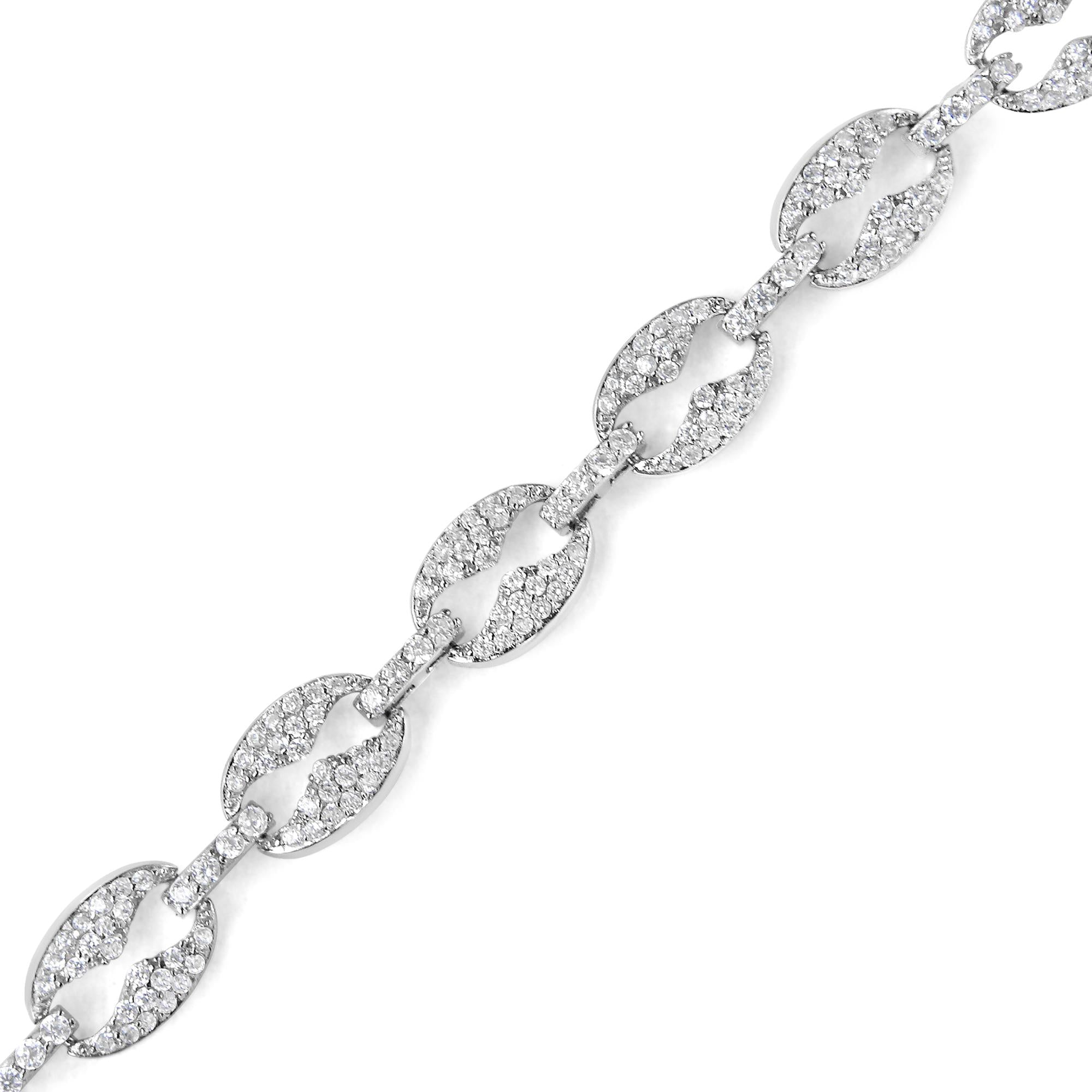 14K White Gold 1 1/2 Cttw Round Diamond Set Link Bracelet (I-J Color,