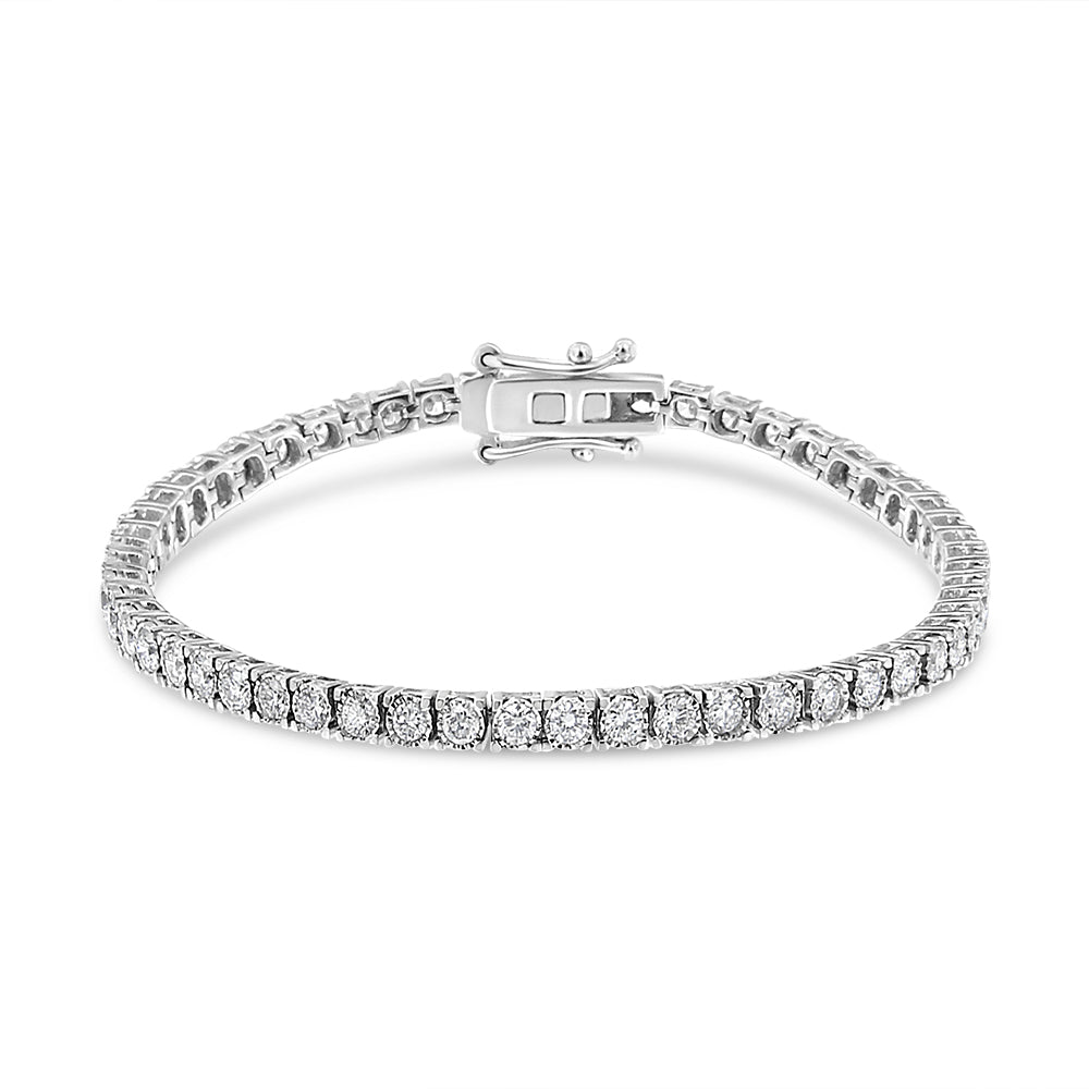 14K White Gold 3.0 Cttw Miracle Set Round-Cut Lab Grown Diamond