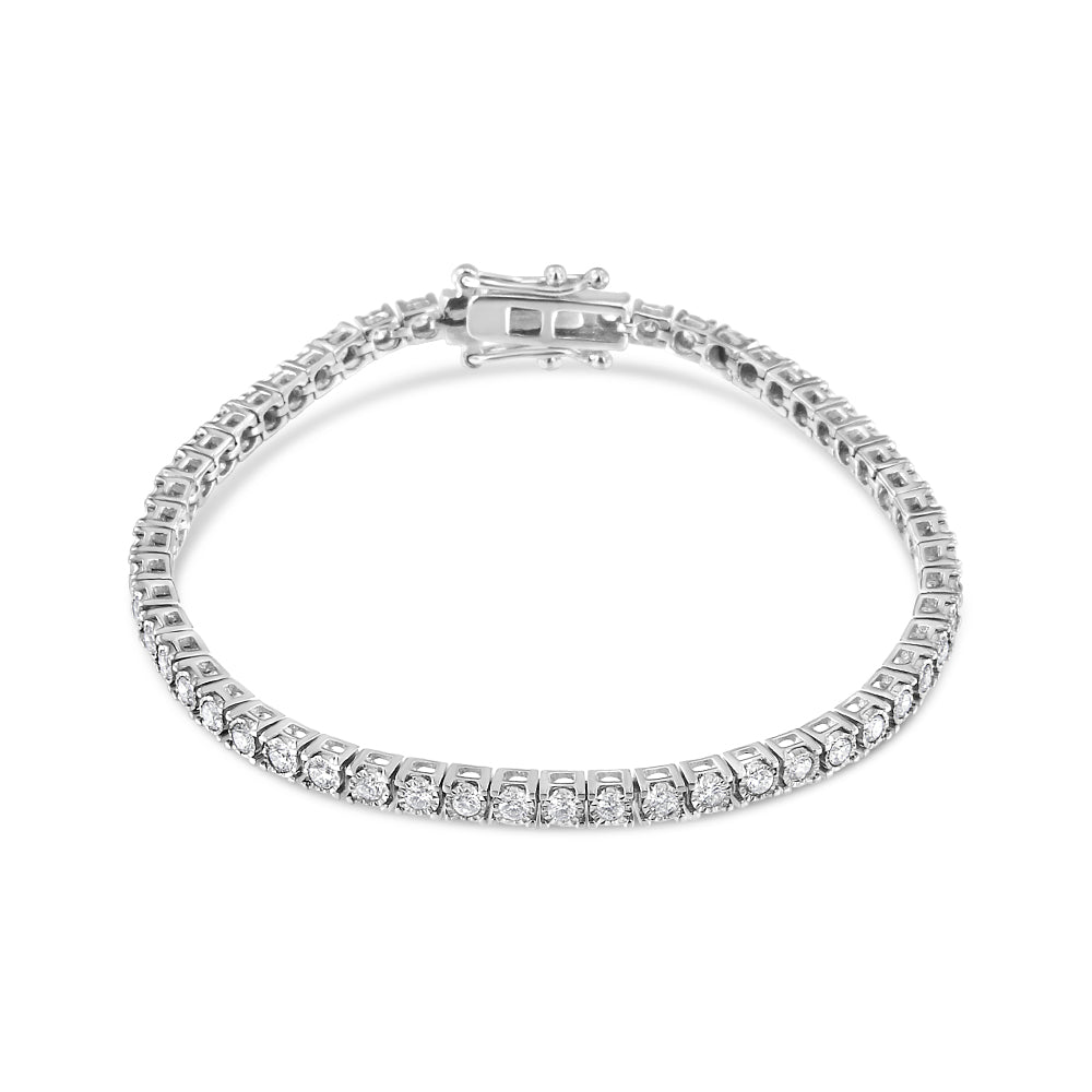 14K White Gold 2.0 Cttw Miracle Set Round-Cut Lab Grown Diamond