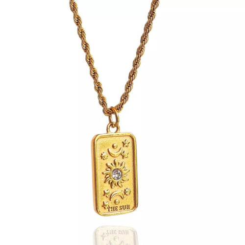 18K Gold-Plated Tarot Card Necklace