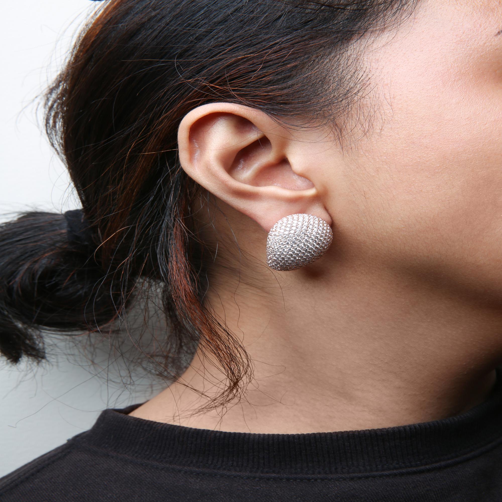 18K Rose Gold 13 1/5 Cttw Micro-Pave Diamond Sculptural Design