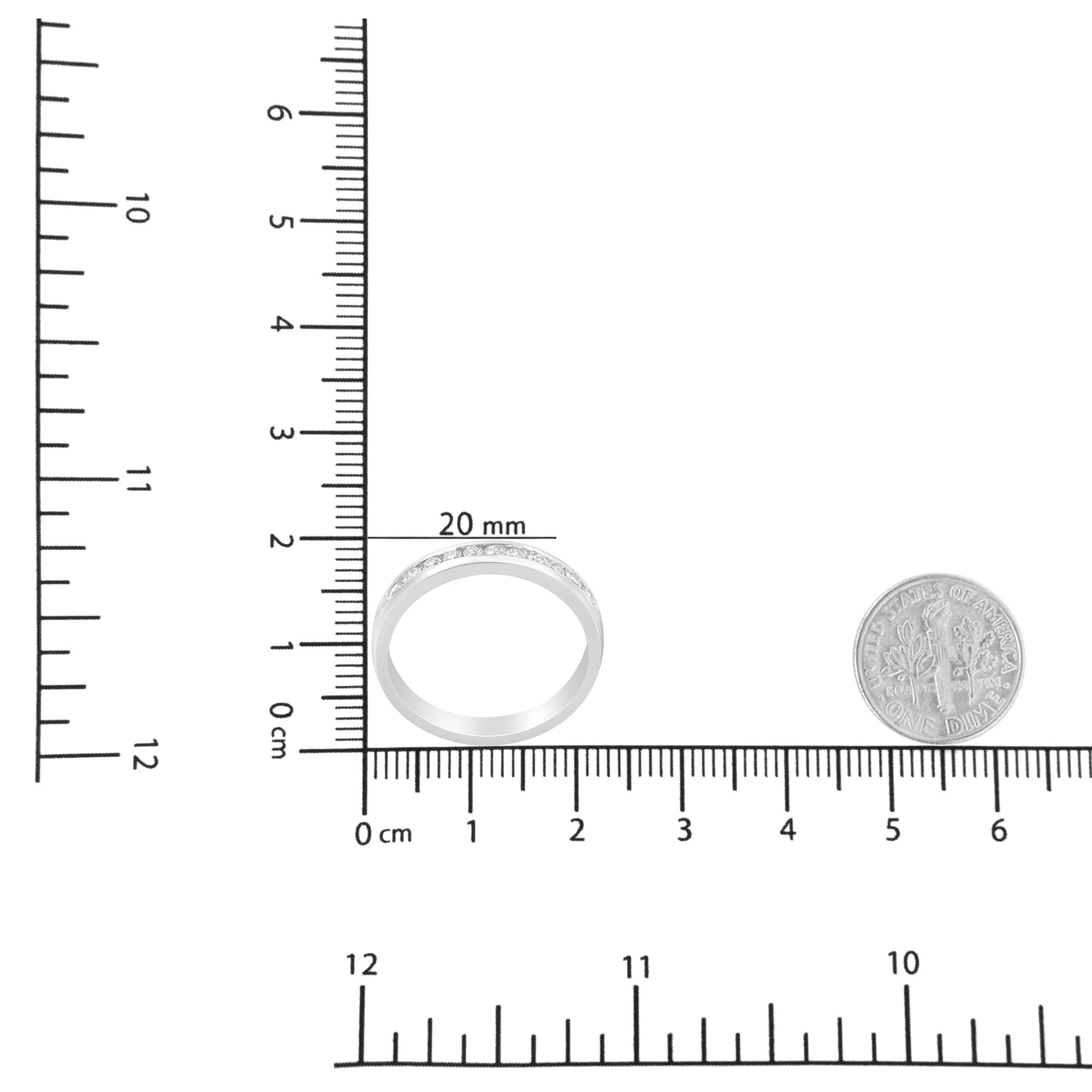 18K White Gold 1/4 Cttw Channel Set Brilliant Round-Cut Diamond