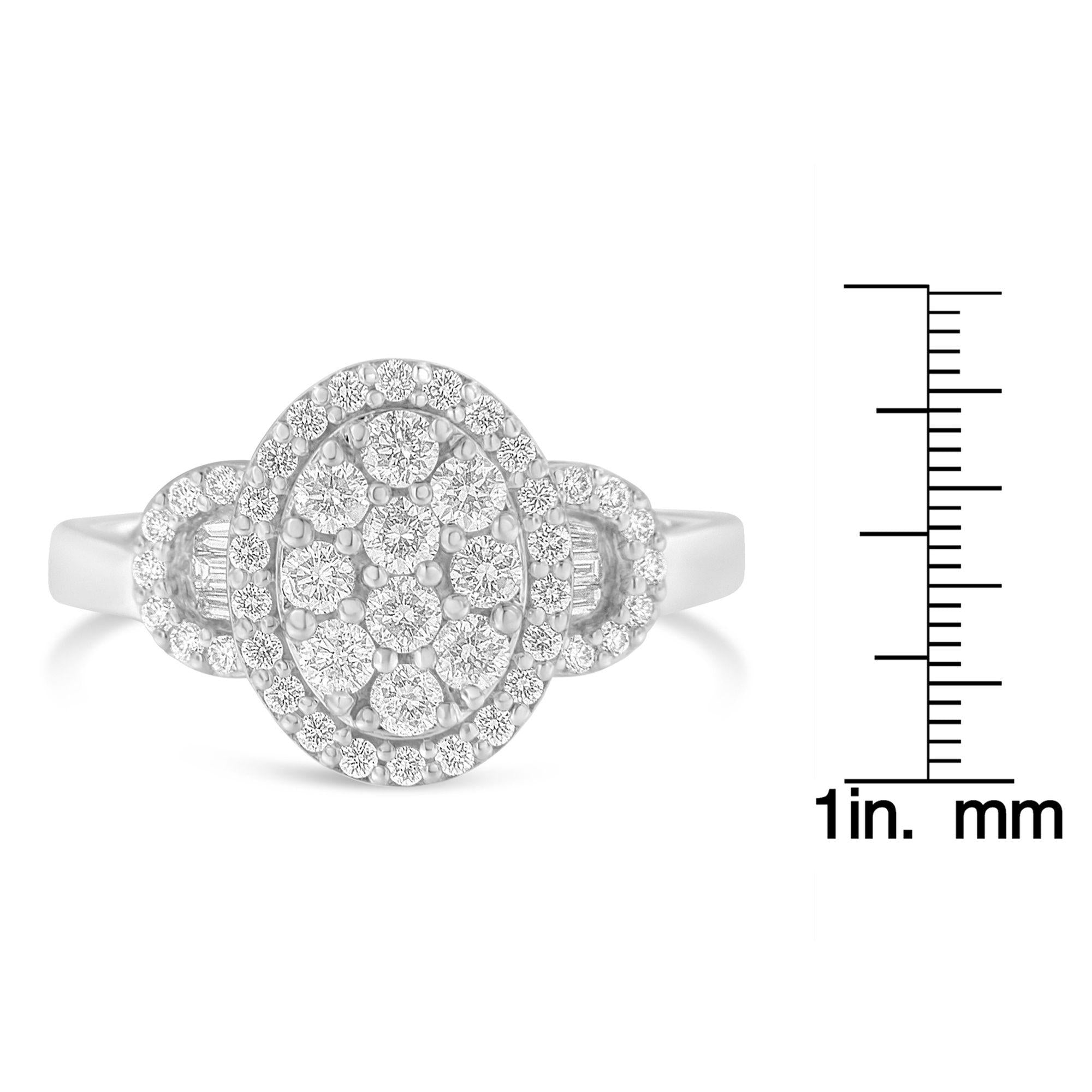 10K White Gold 1.0 Cttw Diamond Oval Cluster with Halo